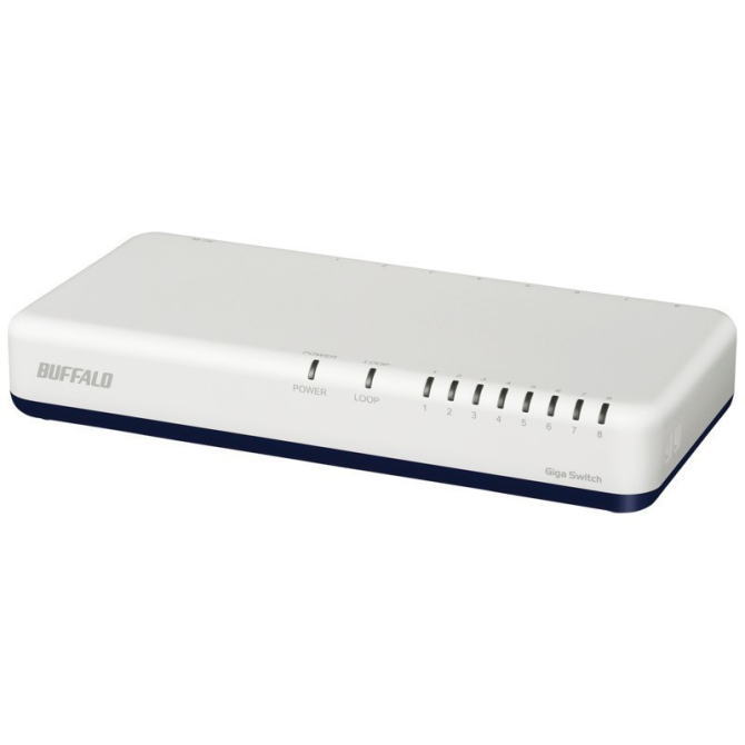 BUFFALO バッファロー LSW6-GT-8NP/WH Giga 8ポート スイッチングハブ 電源内蔵 LSW6-GT-8NP/WH LSW6GT8NPWH【NE直】
