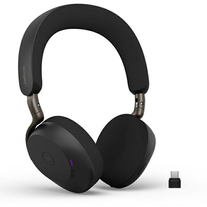 【当日発送】 Jabra ノイズキャンセリング ヘッドセット 2年保証 Evolve3 75 MS Link390c Black 37599-999-899 両耳 マイク付 2台同時 Bluetooth5.3 USB-C 最長25時間通話 レザー サイドトーン 空間サウンド ヒアスルー Teams/Zoom 会議 AI対応 オンイヤー（楽天・ECクルー楽天市場店）