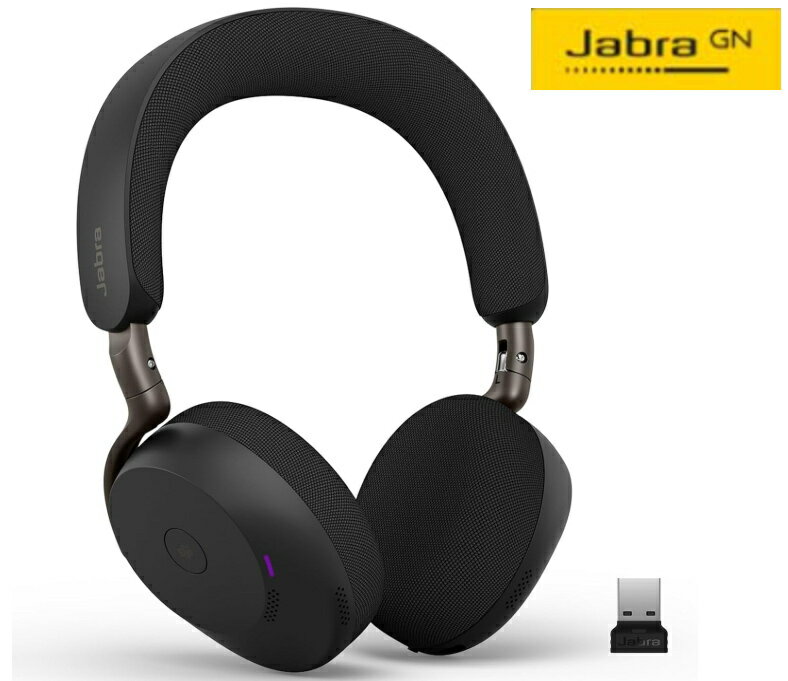 【当日発送】 Jabra ノイズキャンセリング ヘッドセット 2年保証 Evolve3 75 MS Link390a Black 37599-999-999 両耳 マイク付 2台同時 Bluetooth5.3 USB-A 最長25時間通話 レザークッション サイドトーン 空間サウンド ヒアスルー Teams/Zoom 会議 AI対応 オンイヤー