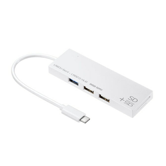 乐天商城 - SANWA SUPPLY サンワサプライ USB Type-Cコンボハブ（カードリーダー付き）USB-3TCHC16(W-ホワイト) USB3TCHC16W【NE直】【メーカー在庫限り終息品】