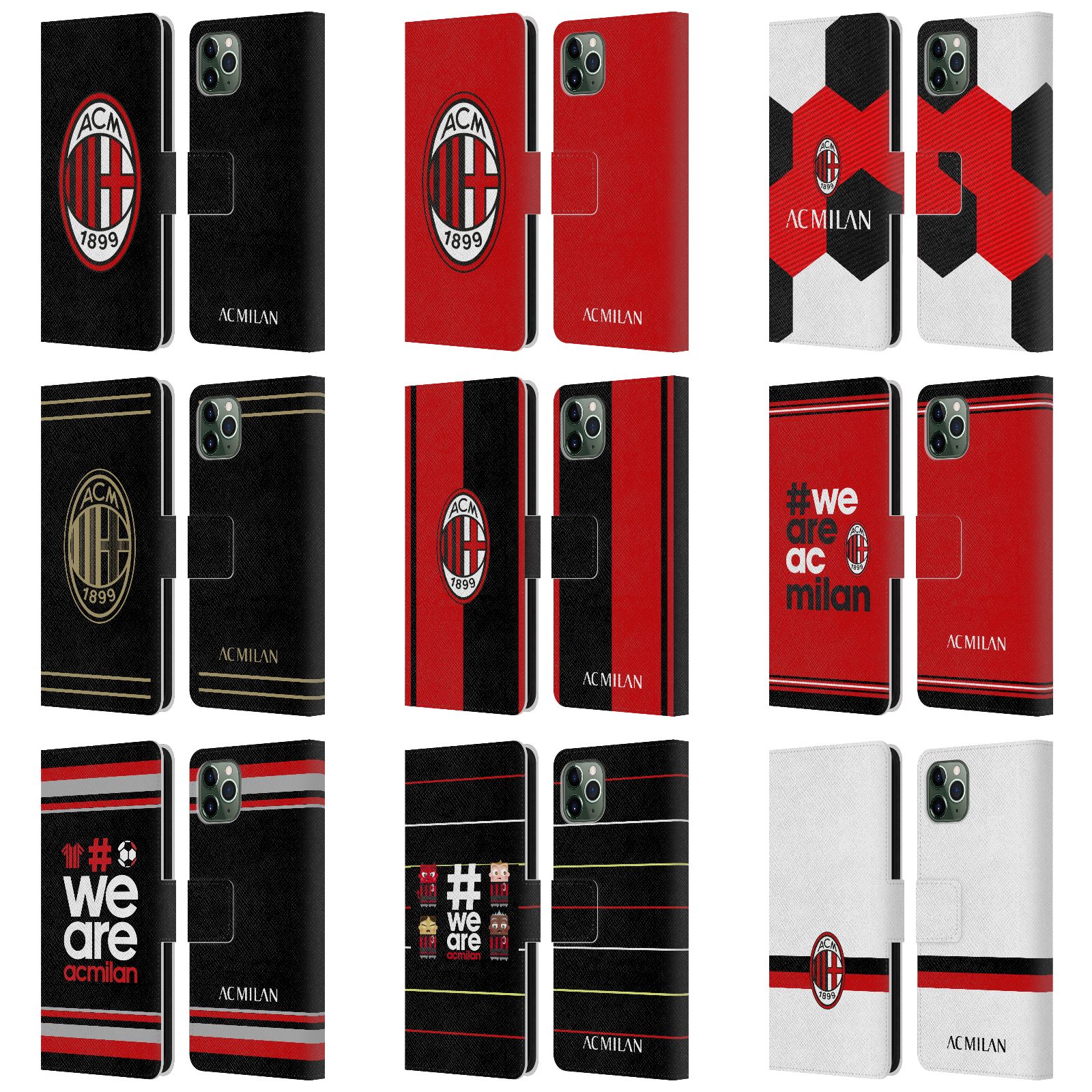 公式ライセンス AC Milan クレスト レザー手帳型ウォレットタイプケース Apple iPhone 電話 ACミラン サポーター プレミアリーグ サッカー サッカー部 フットボール フットボール部 フットサル