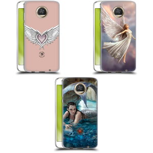 公式ライセンス Anne Stokes マーメイド&エンジェル ソフトジェルケース Motorola 電話 スマホケース 全機種対応 グッズ ワイヤレス充電 対応 Qiワイヤレス充電 Qi充電