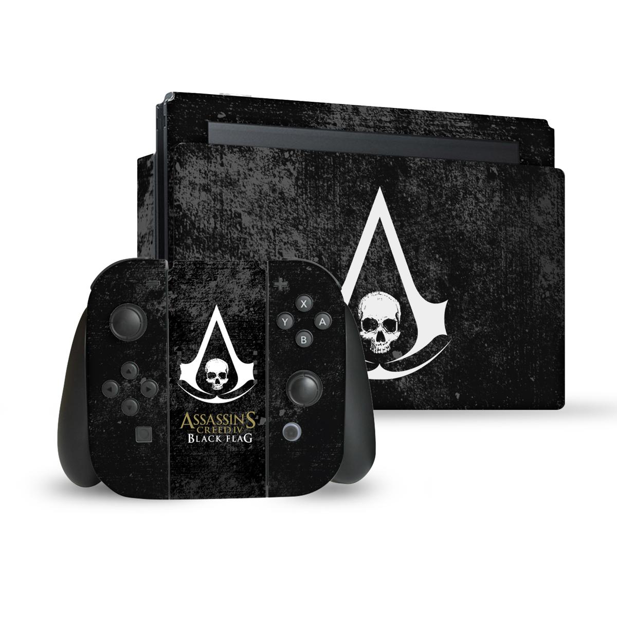 公式ライセンス Assassin 039 s Creed Black Flag ロゴ マット加工 ビニールステッカー スキン 転写シール Nintendo Switch/Switch Lite スマホケース 全機種対応 グッズ ジョイコン スイッチカバー 任天堂