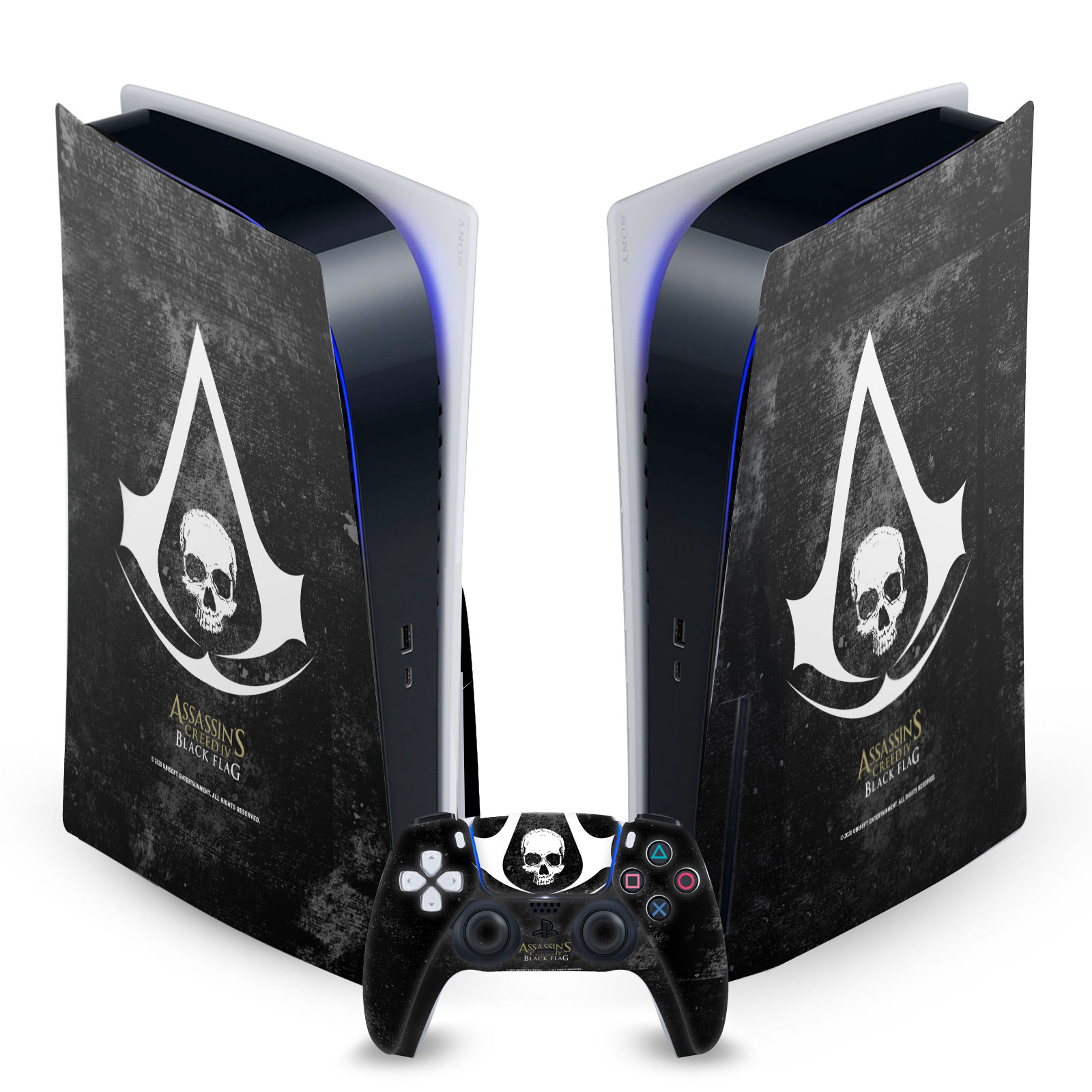 公式ライセンス Assassin's Creed Black Flag ロゴ マット加工　ビニールステッカー スキン　転写シール PlayStation PS5 PS4 PRO PS4 スマホケース 全機種対応 グッズ ジョイコン スイッチカバー 任天堂