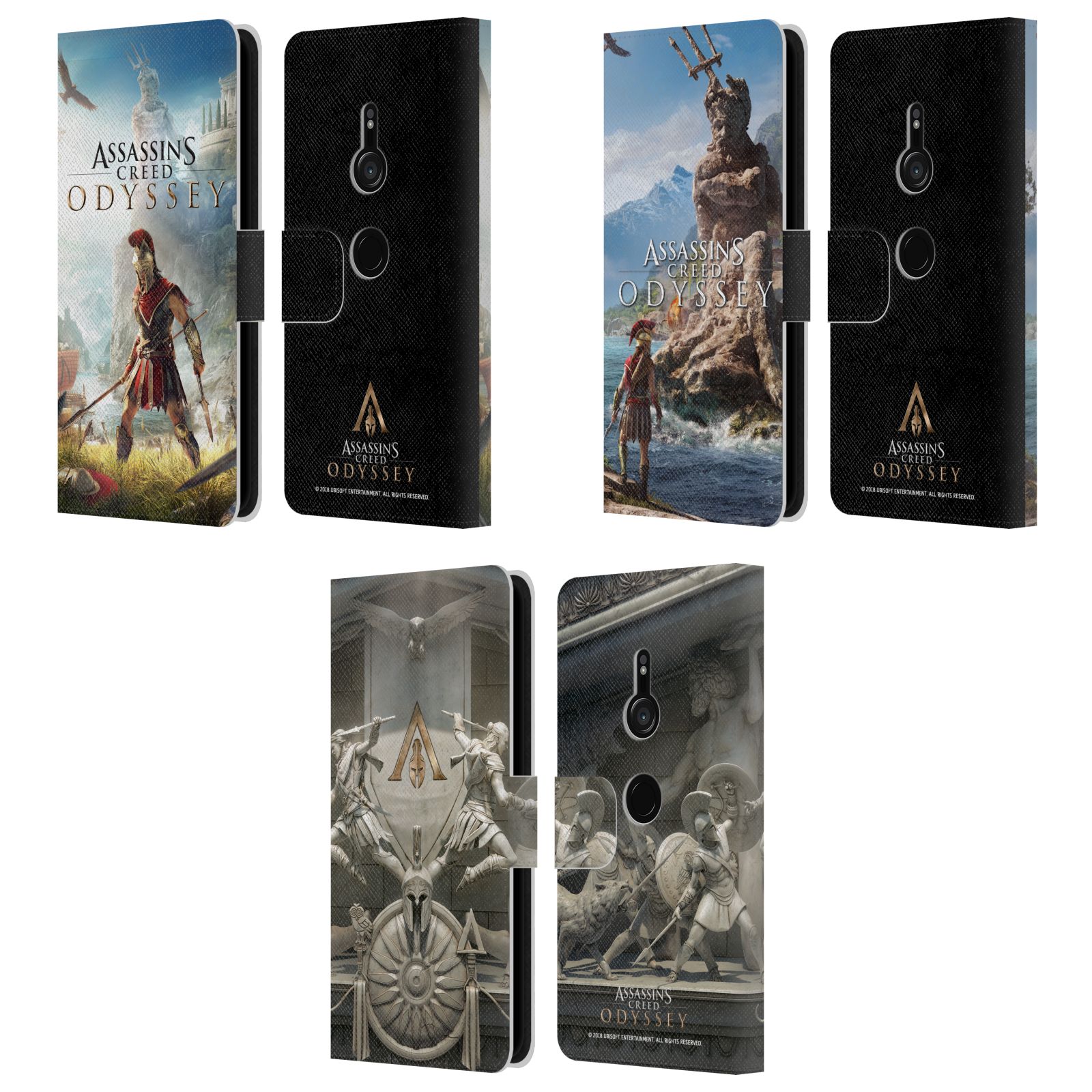 [全商品対象20%OFF 全商品Point Up×5] 公式ライセンス Assassin's Creed Odyssey キーアート レザー手帳型ウォレットタイプケース Sony 電話 1 スマホケース 全機種対応 グッズ