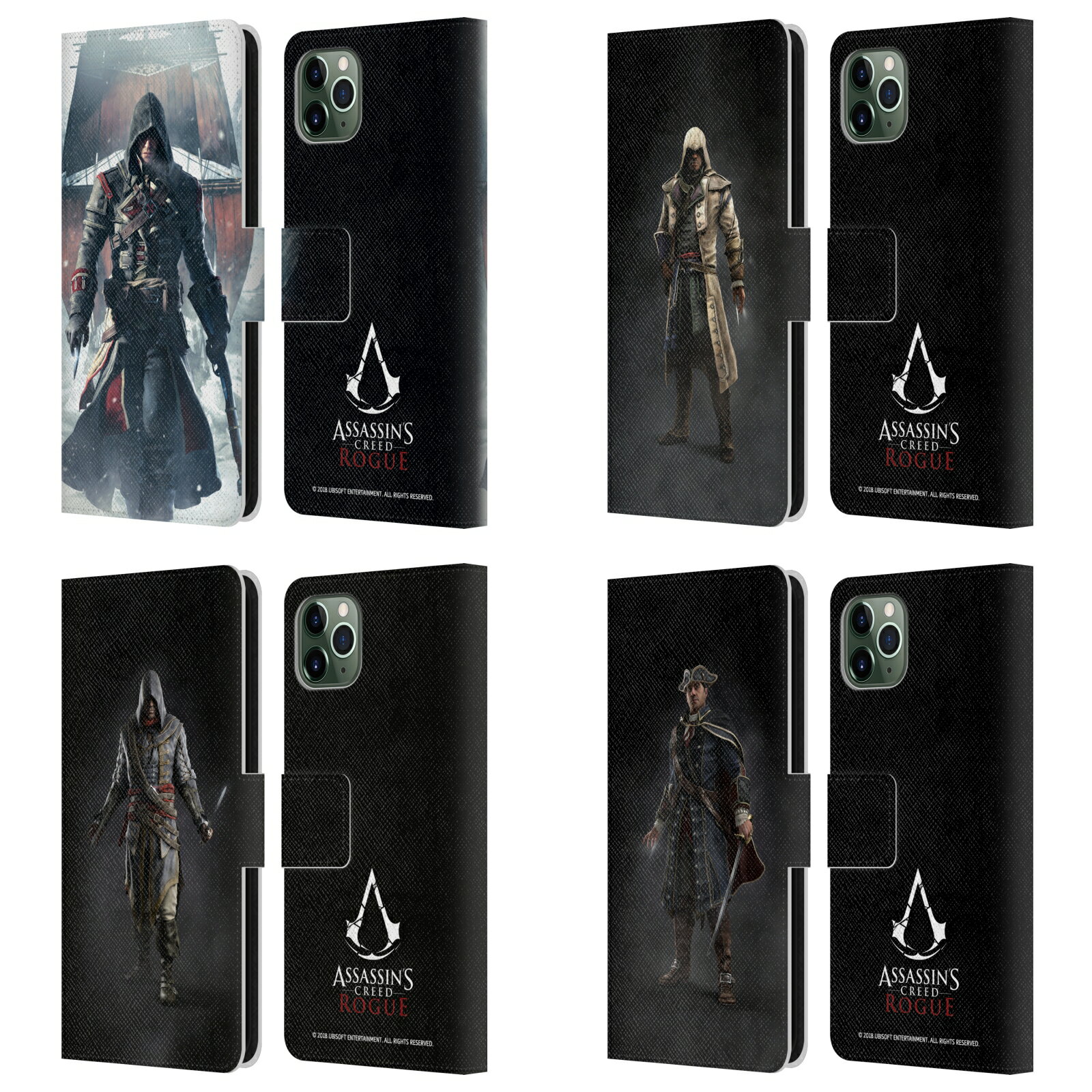 公式ライセンス Assassin's Creed ローグ・キーアート レザー手帳型ウォレットタイプケース Apple iPhone 電話 スマホケース 全機種対応 グッズ