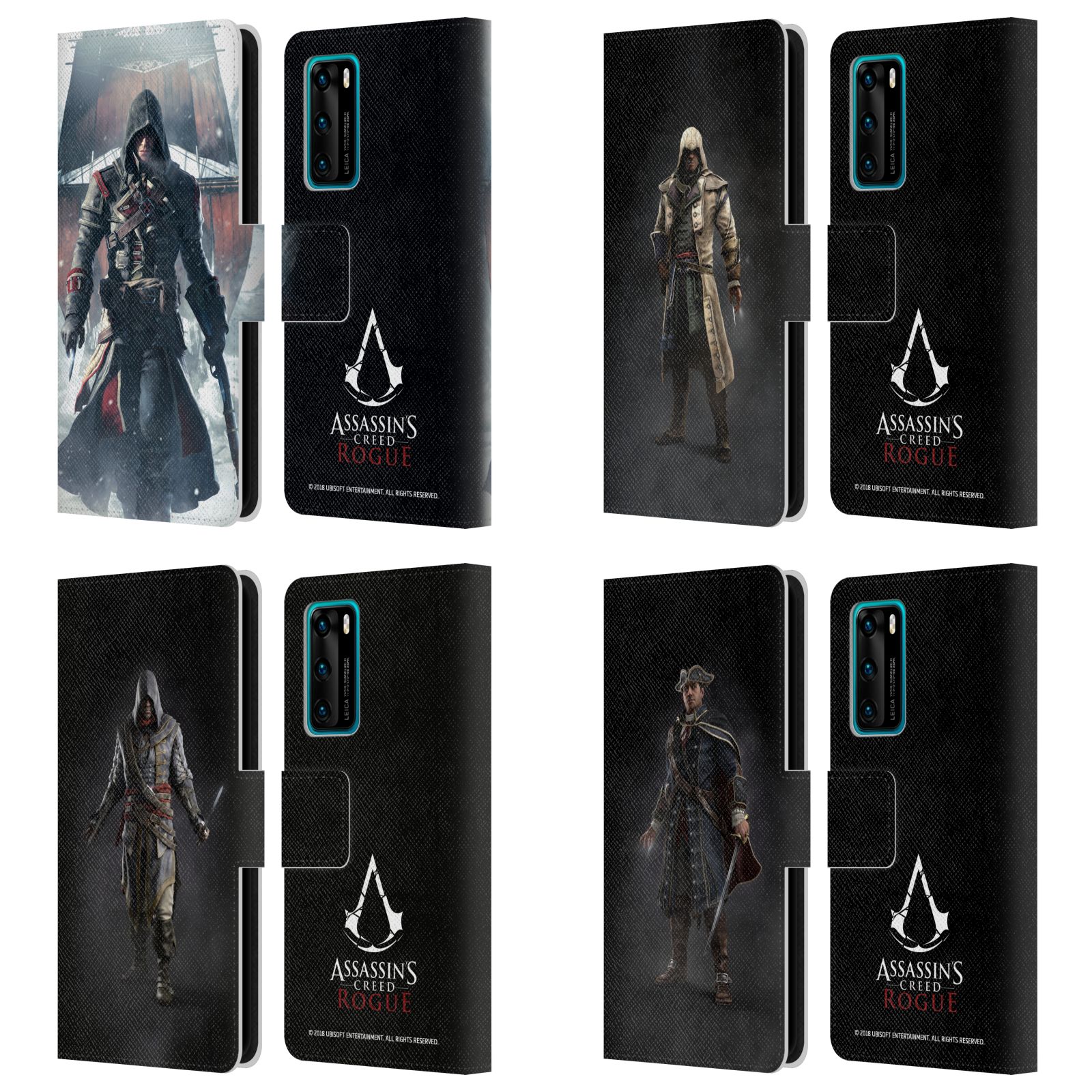 公式ライセンス Assassin's Creed ローグ・キーアート レザー手帳型ウォレットタイプケース Huawei 電話 4 スマホケース 全機種対応 グッズ