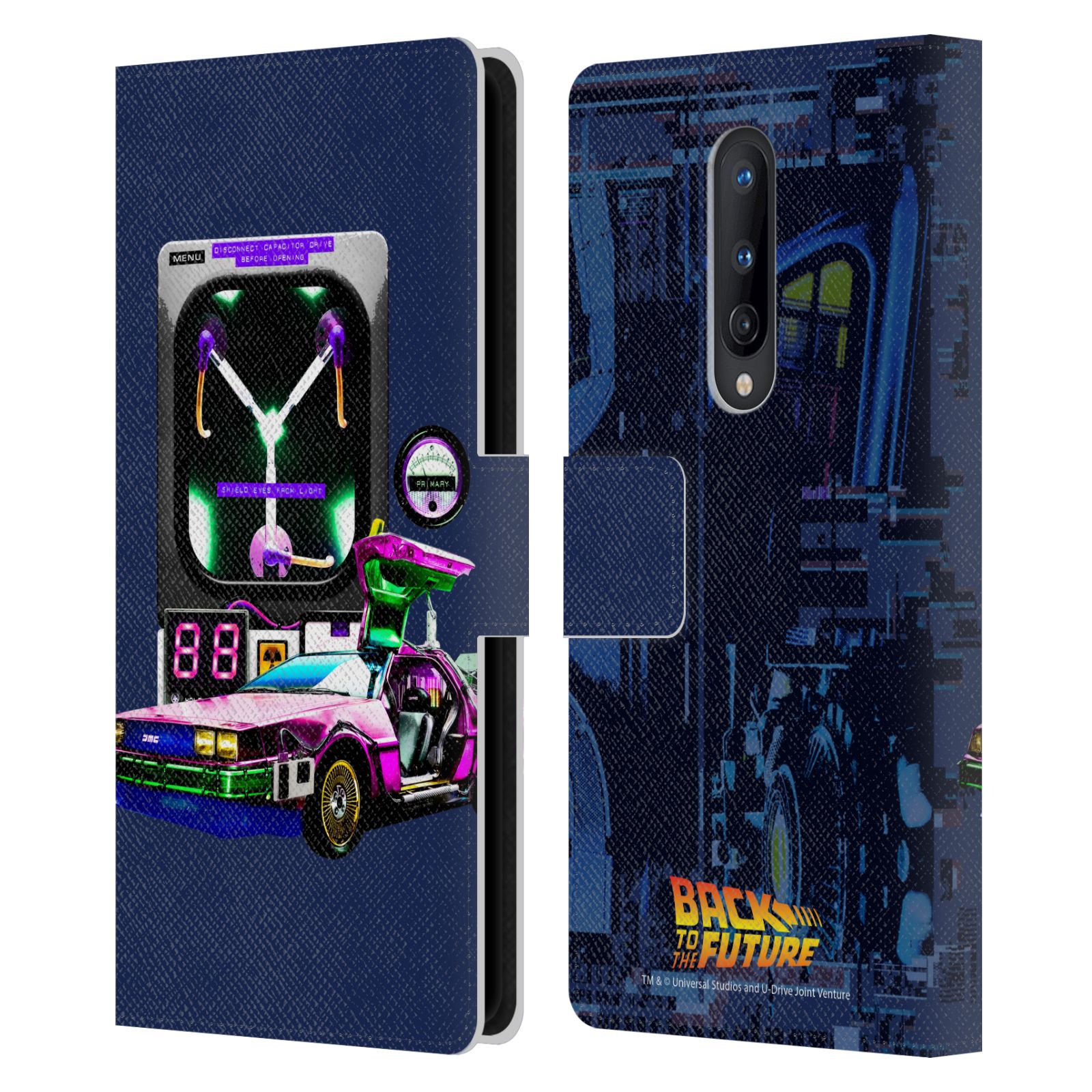 オフィシャル Back to the Future コンポーズド・アート I レザー手帳型ウォレットタイプケース BlackBerry OnePlus