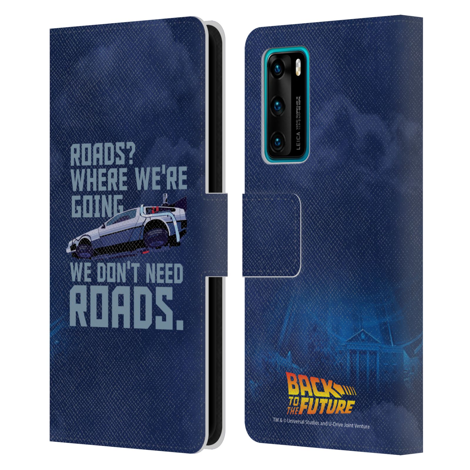 オフィシャル Back to the Future グラフィックス I レザー手帳型ウォレットタイプケース Huawei 電話 2