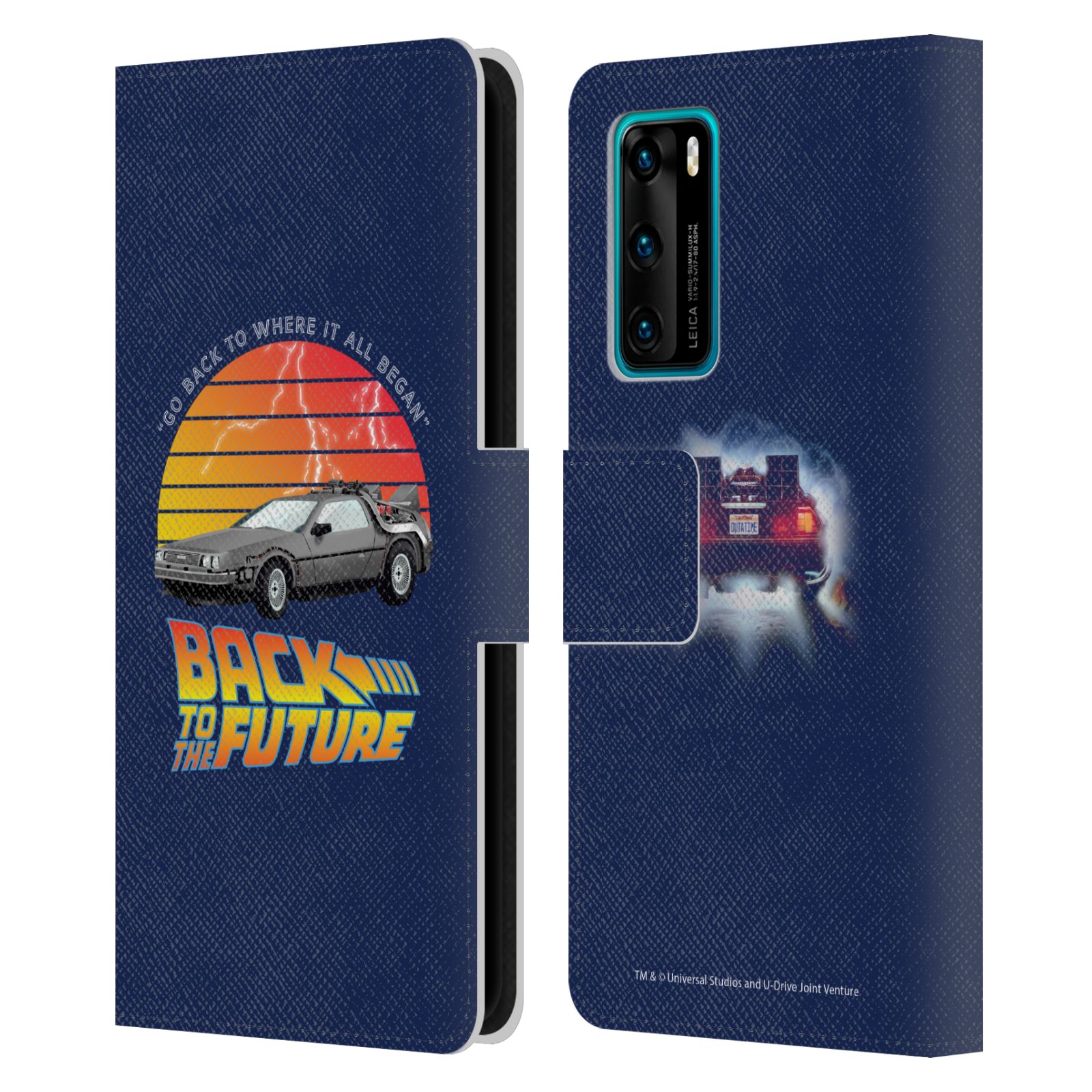 オフィシャル Back to the Future グラフィックス I レザー手帳型ウォレットタイプケース Huawei 電話 2