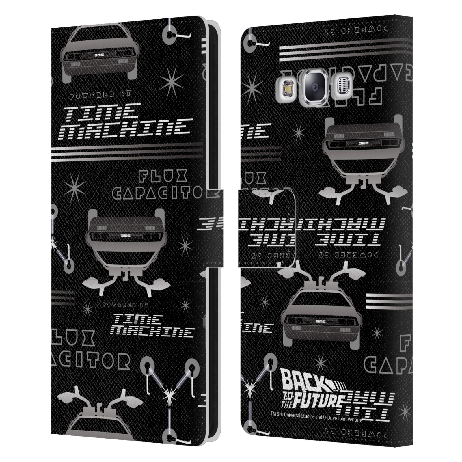 公式ライセンス Back to the Future パターン I レザー手帳型ウォレットタイプケース Samsung 電話 3 スマホケース