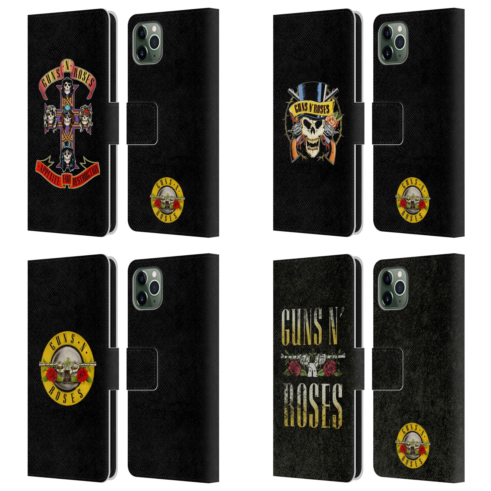 公式ライセンス Guns N' Roses キーアート レザー手帳型ウォレットタイプケース Apple iPhone 電話 ガンズ・アンド・ローゼズ ガンズ アンド ローゼズ アメリカ ロックバンド ロック 洋楽 グッズ