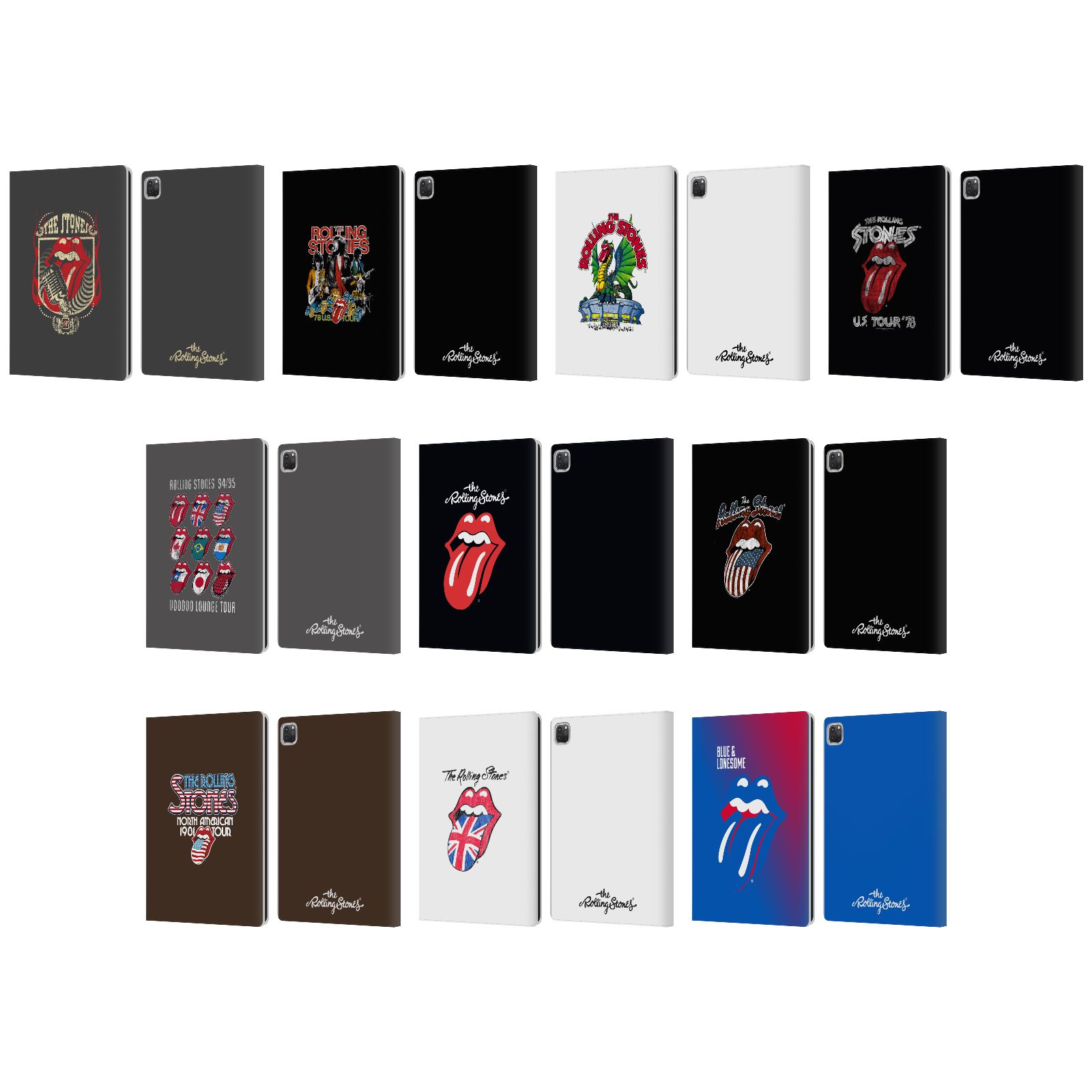 公式ライセンス The Rolling Stones キーアート レザー手帳型ウォレットタイプケース Apple iPad ザ・ローリング・ストーンズ ローリング・ストーンズ ローリング ストーンズ ベロ・マーク グッズ