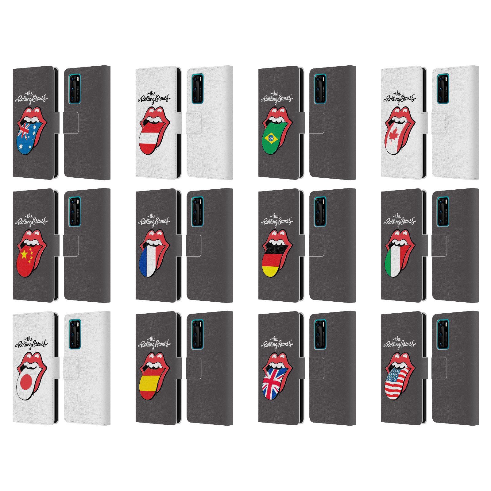 公式ライセンス The Rolling Stones インターナショナル・リックス1 レザー手帳型ウォレットタイプケース Huawei 電話 4 ザ・ローリング・ストーンズ ローリング・ストーンズ ベロ・マーク グッズ