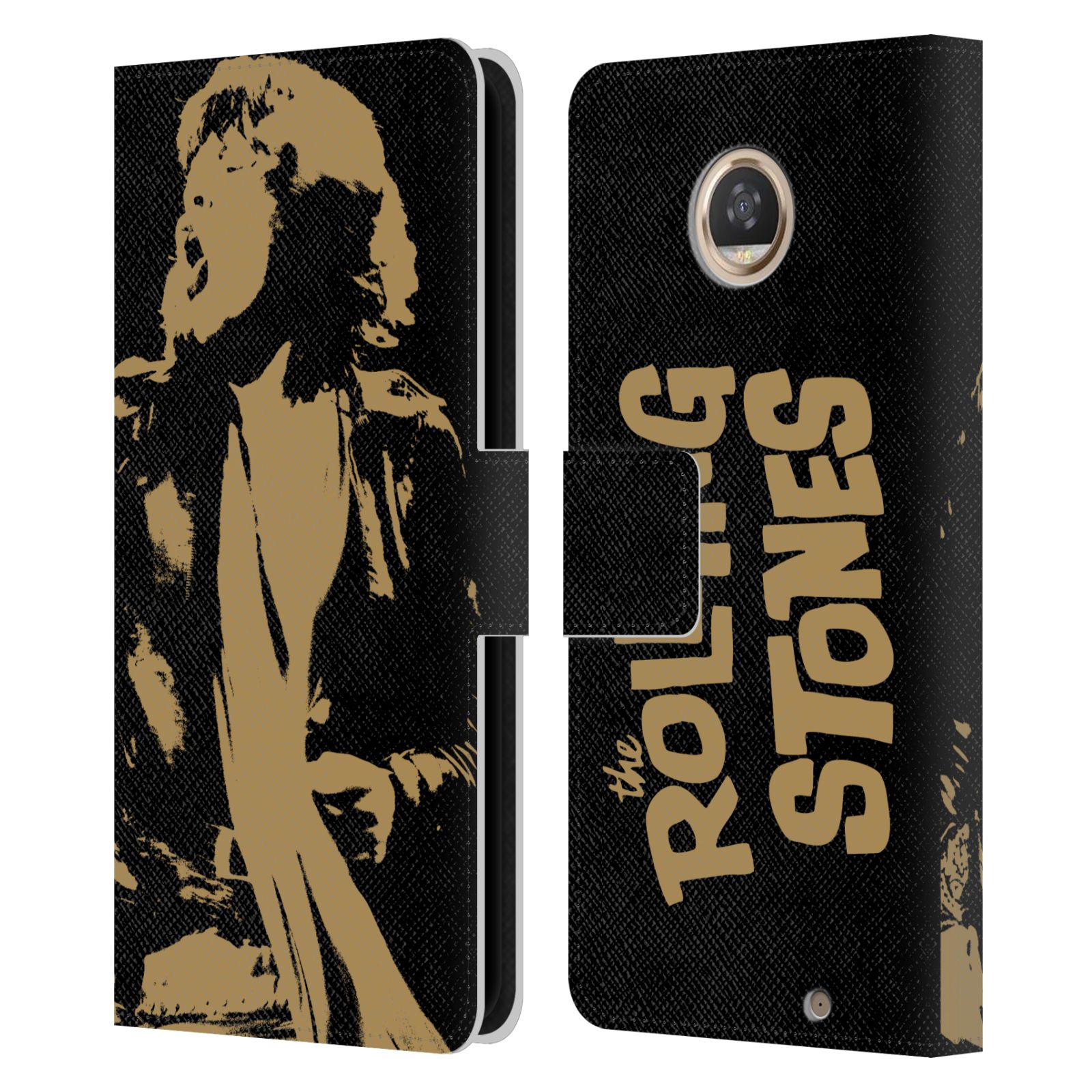 公式ライセンス The Rolling Stones Mick Jagger レザー手帳型ウォレットタイプケース Motorola 電話 ザ・ローリング・ストーンズ ローリング・ストーンズ ローリング ストーンズ ベロ・マーク グッズ