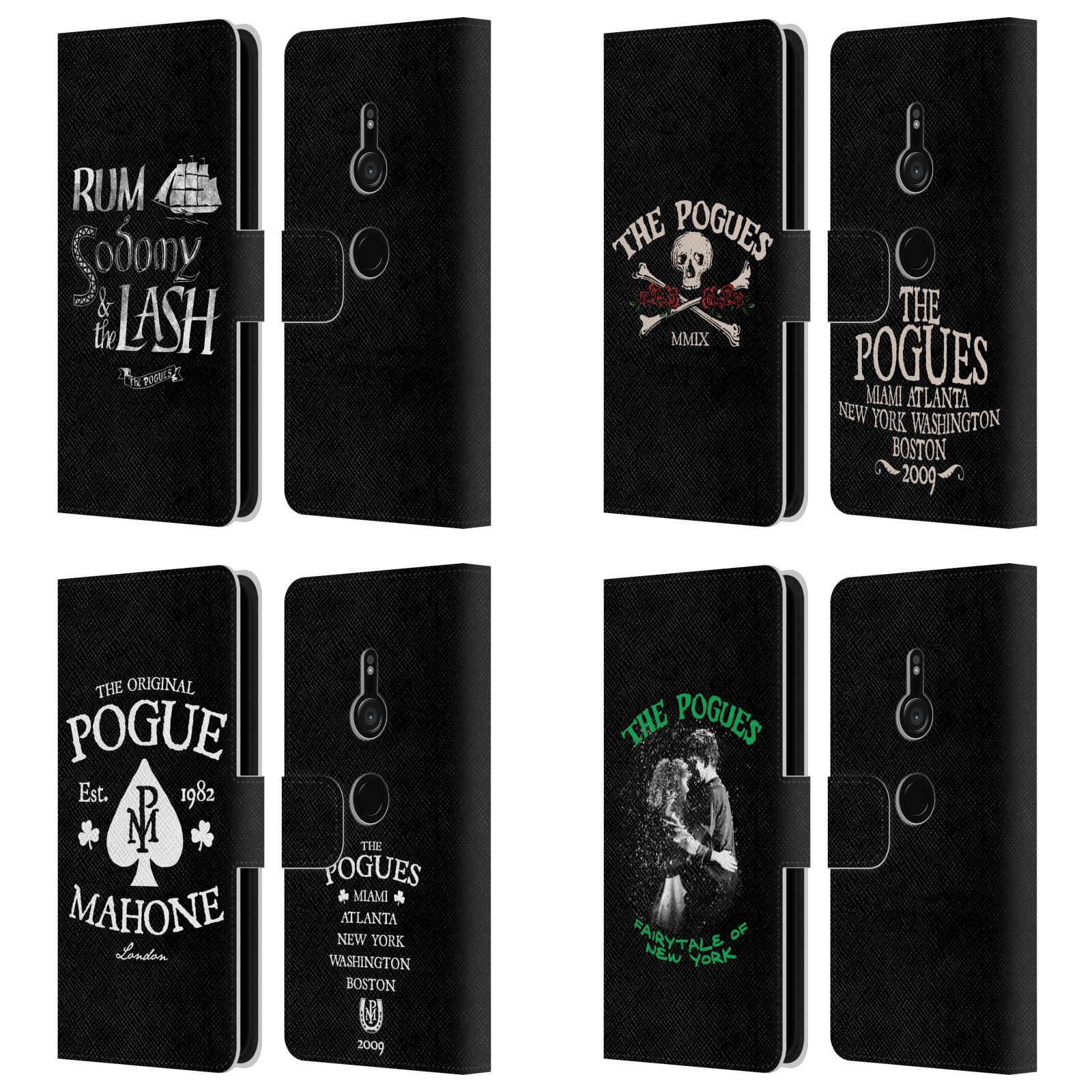  公式ライセンス The Pogues グラフィック レザー手帳型ウォレットタイプケース Sony 電話 1 スマホケース 全機種対応 グッズ