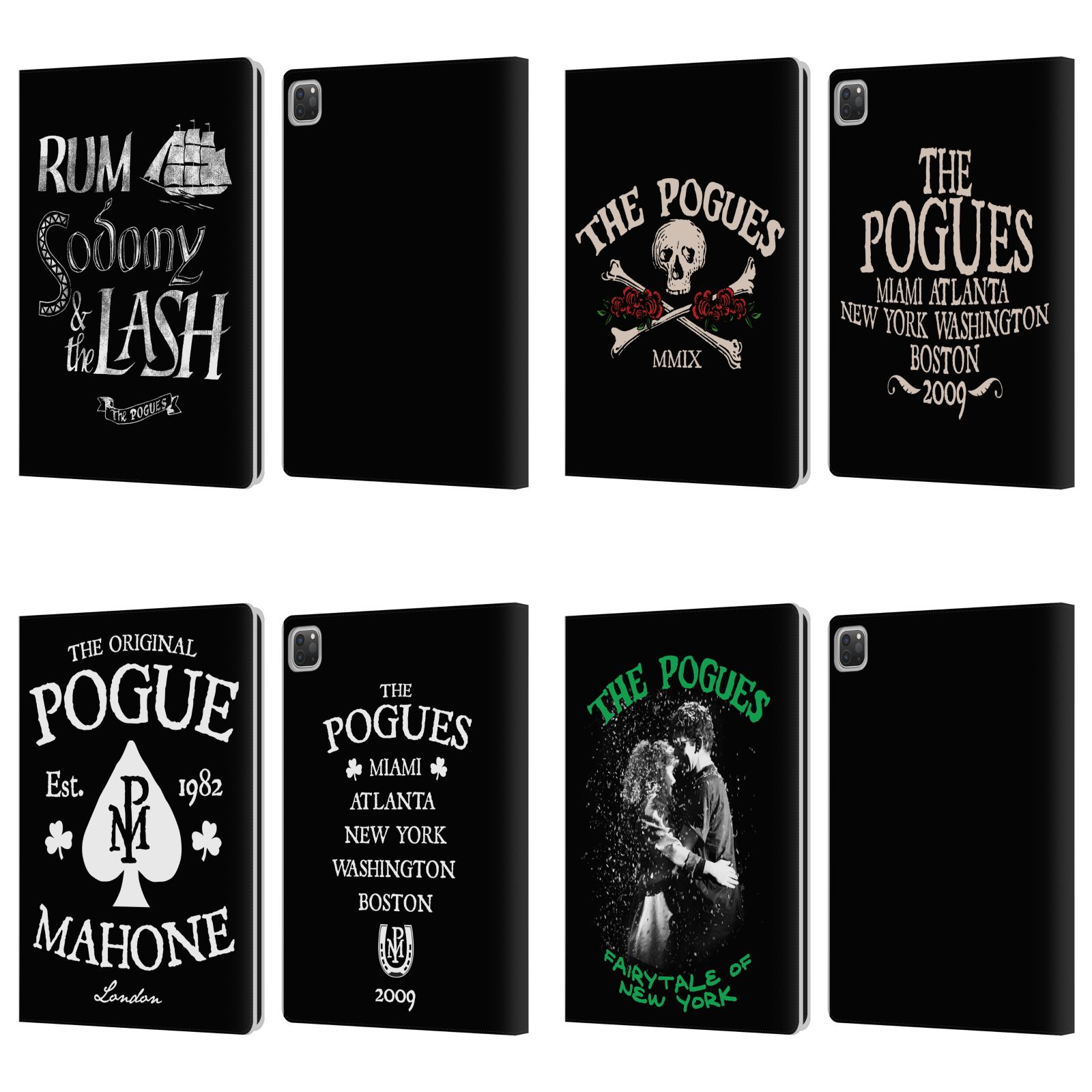  公式ライセンス The Pogues グラフィック レザー手帳型ウォレットタイプケース Apple iPad スマホケース 全機種対応 グッズ アイパッドケース タブレットカバー