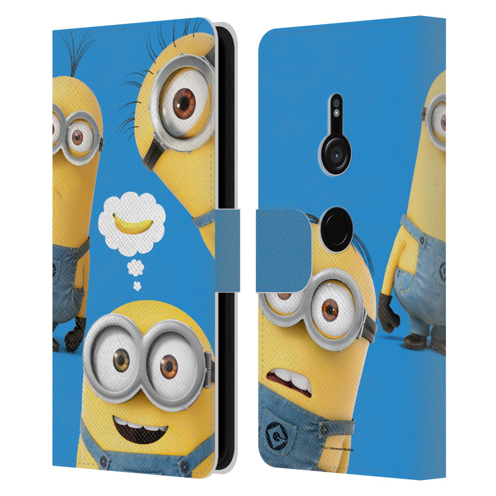 公式ライセンス Despicable Me ファニー・ミニオンズ レザー手帳型ウォレットタイプケース Sony 電話 1 スマホケース