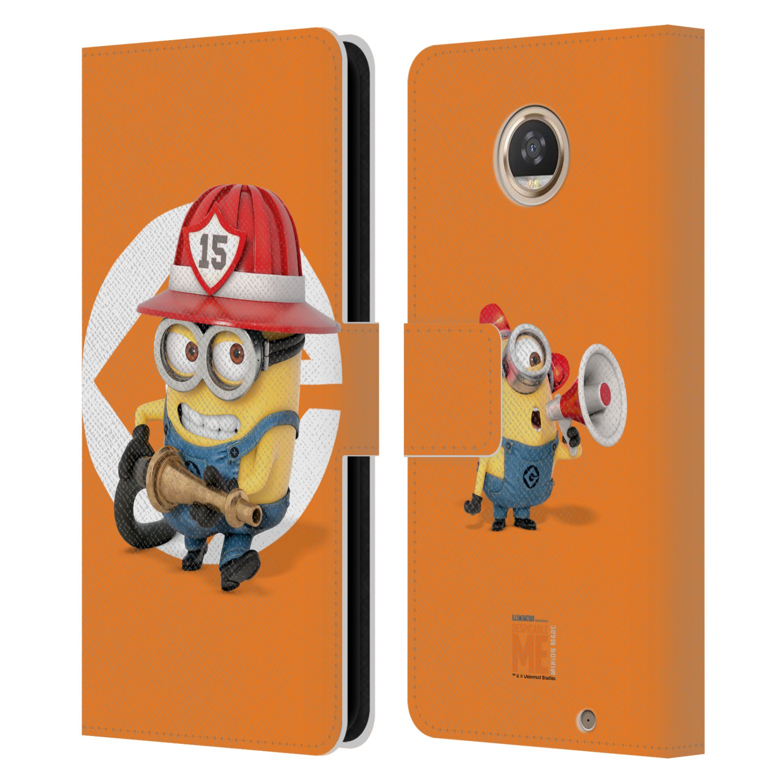 公式ライセンス Despicable Me ミニオンズ レザー手帳型ウォレットタイプケース Motorola 電話 スマホケース