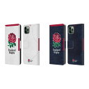 公式ライセンス England Rugby Union 2020/21 クレスト キット レザー手帳型ウォレットタイプケース Apple iPhone 電話 スマホケース 全機種対応 グッズ