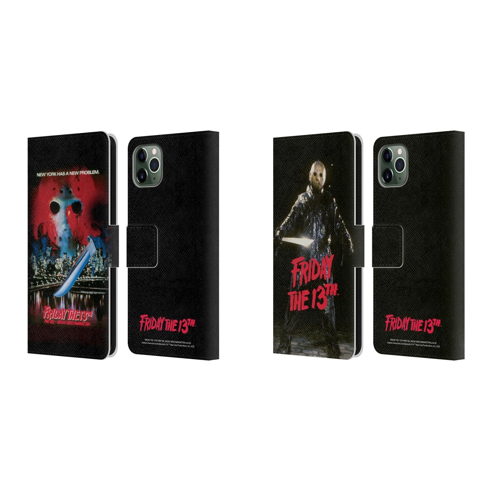 公式ライセンス Friday the 13th Part VIII ジェイソン・テイクス・マンハッタン グラフィック レザー手帳型ウォレットタイプケース Apple iPhone 電話 スマホケース 全機種対応 グッズ