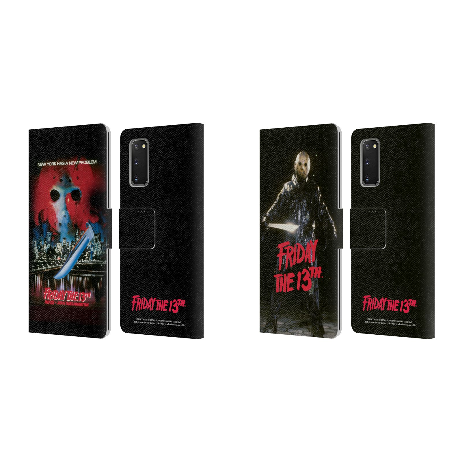 公式ライセンス Friday the 13th Part VIII ジェイソン・テイクス・マンハッタン グラフィック レザー手帳型ウォレットタイプケース Samsung 電話 1 スマホケース 全機種対応 グッズ