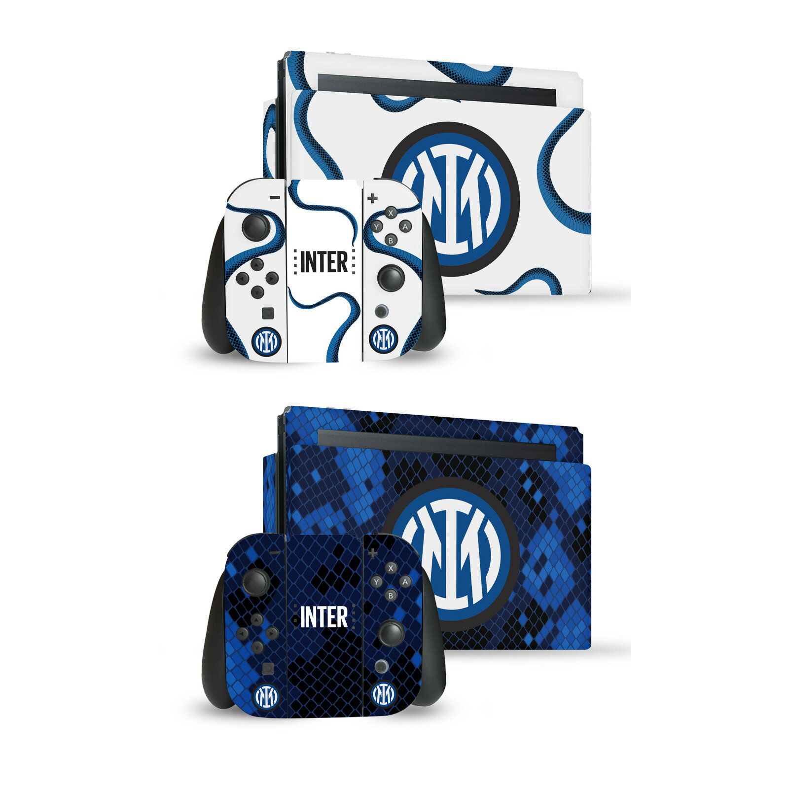 公式ライセンス Inter Milan 2021/22 クレスト・キット マット加工　ビニールステッカー スキン　転写シール Nintendo Switch/Switch Lite スマホケース 全機種対応 グッズ ジョイコン スイッチカバー