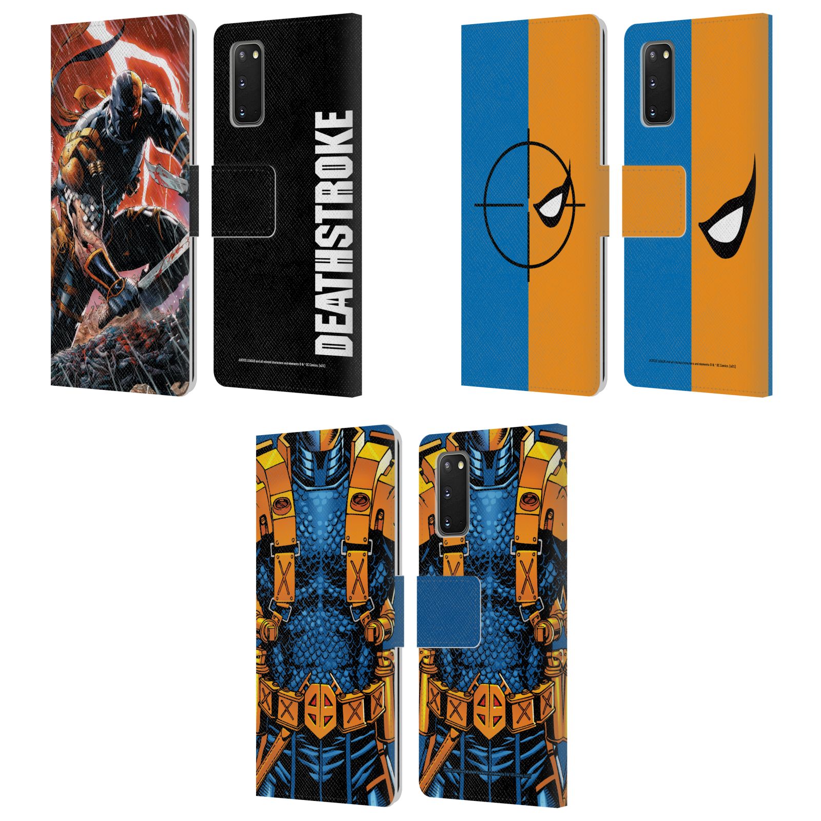 公式ライセンス Justice League DC Comics デスストローク・コミックアート レザー手帳型ウォレットタイプケース Samsung 電話 1 スマホケース 全機種対応 グッズ