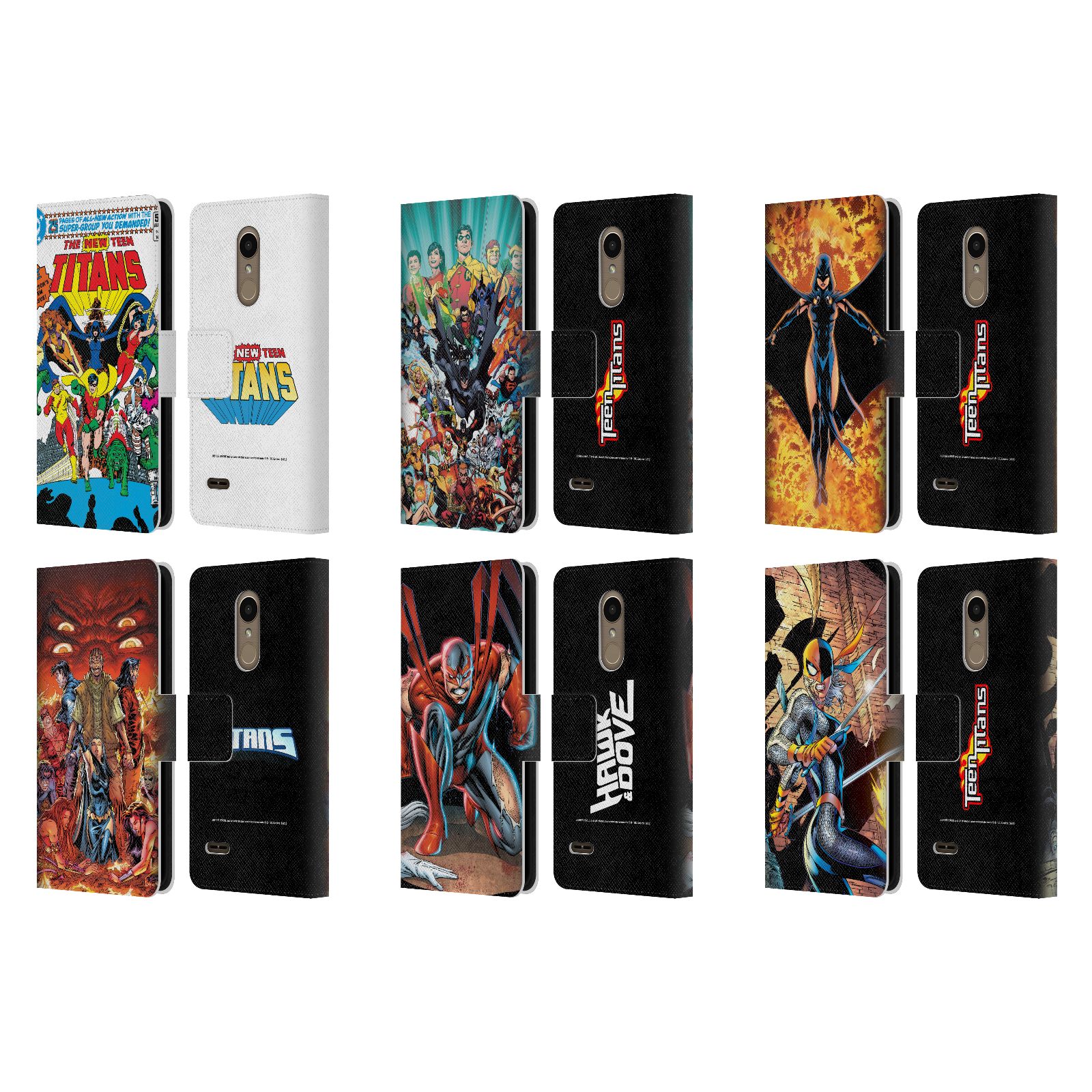 公式ライセンス Justice League DC Comics ティーン・タイタンズ コミックアート レザー手帳型ウォレットタイプケース LG 電話 スマホケース 全機種対応 グッズ