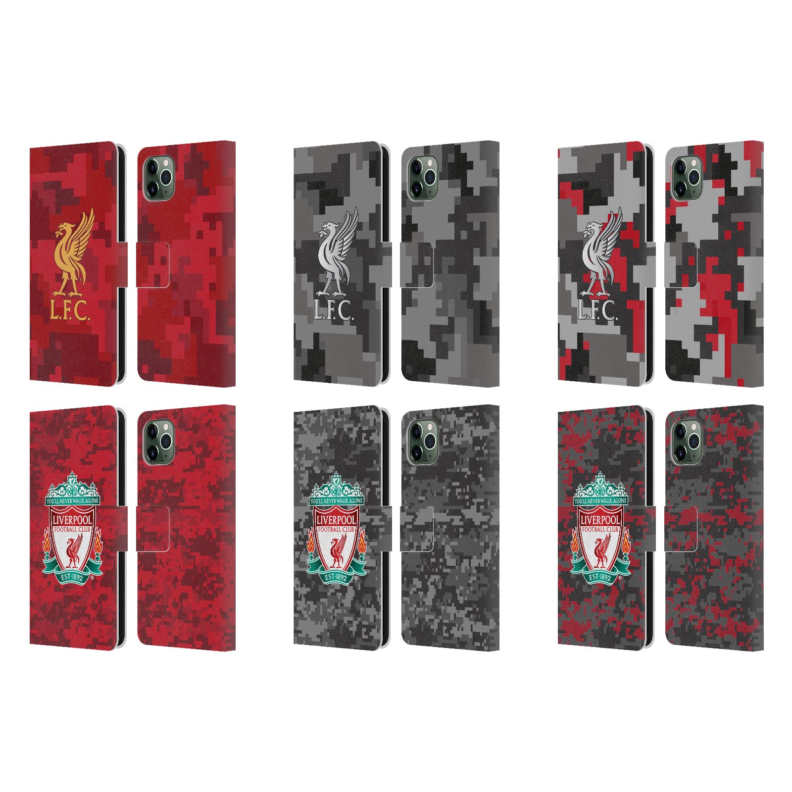 公式ライセンス Liverpool Football Club デジタル・カモフラージュ レザー手帳型ウォレットタイプケース Apple iPhone 電話 スマホケース 全機種対応 グッズ LIVER BIRD リヴァプール サッカー プレミアリーグの商品画像