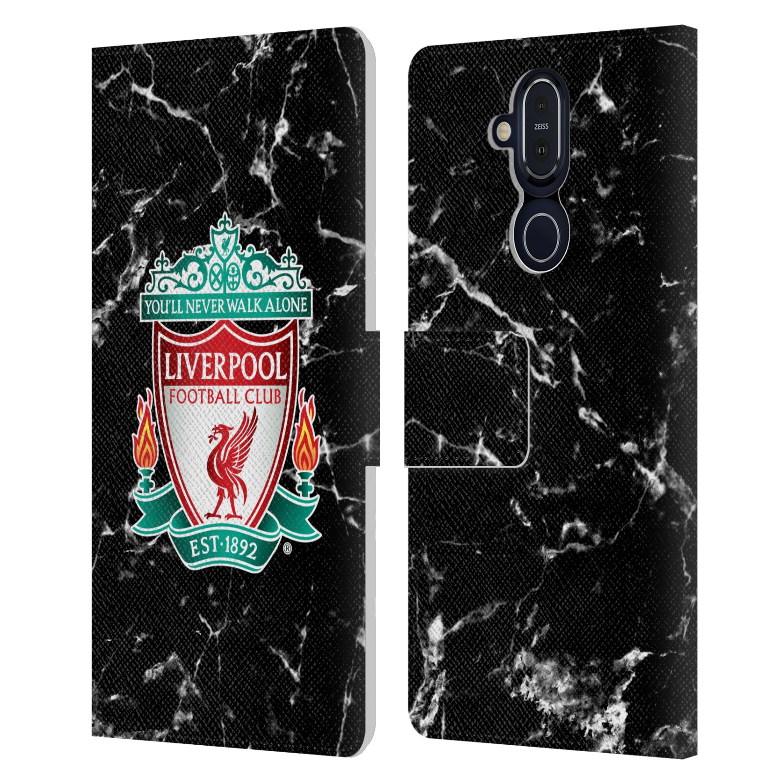 オフィシャル Liverpool Football Club マーブル レザー手帳型ウォレットタイプケース Microsoft Nokia 電話