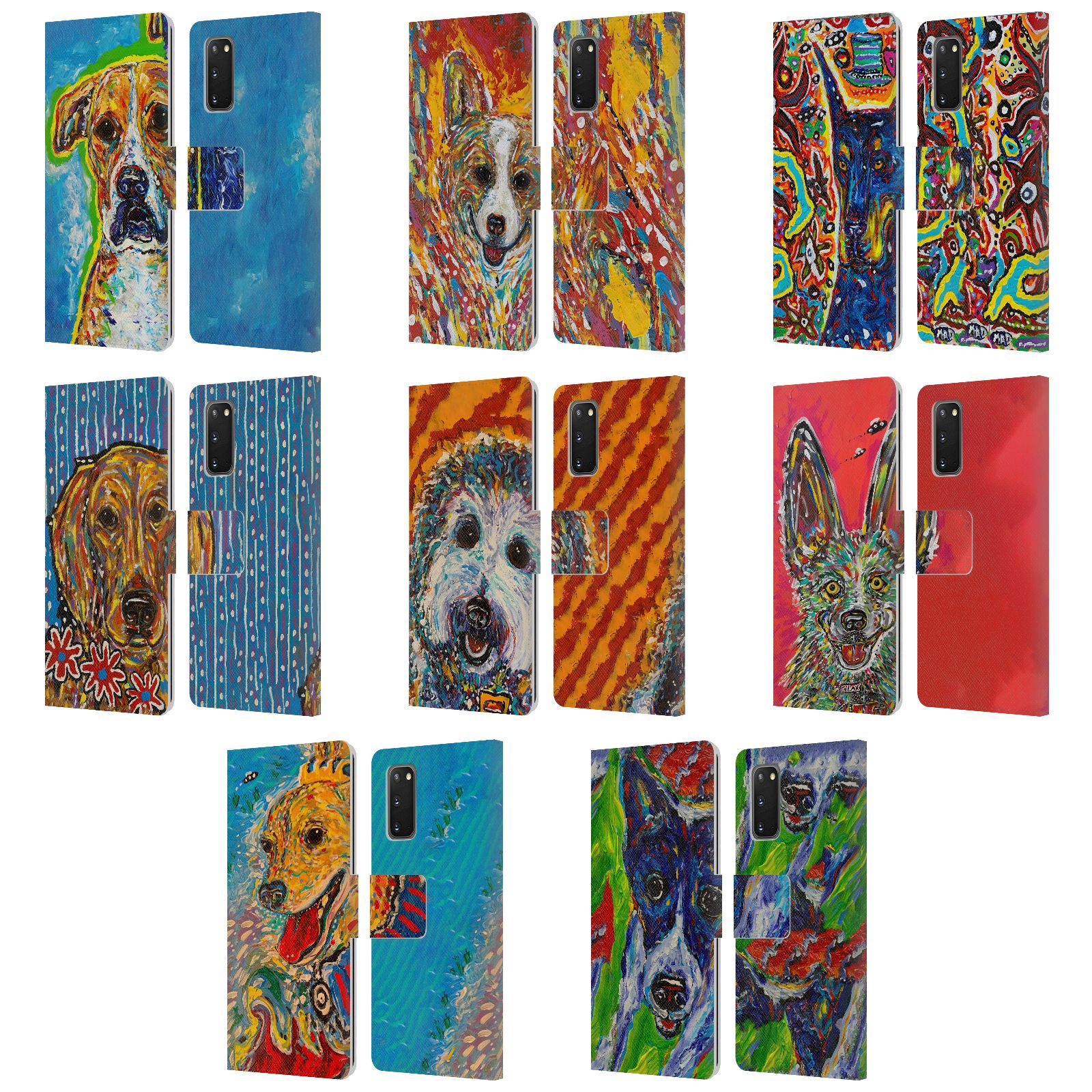 公式ライセンス Mad Dog Art Gallery ドッグ 5 レザー手帳型ウォレットタイプケース Samsung 電話 1 スマホケース 全機種対応 グッズ