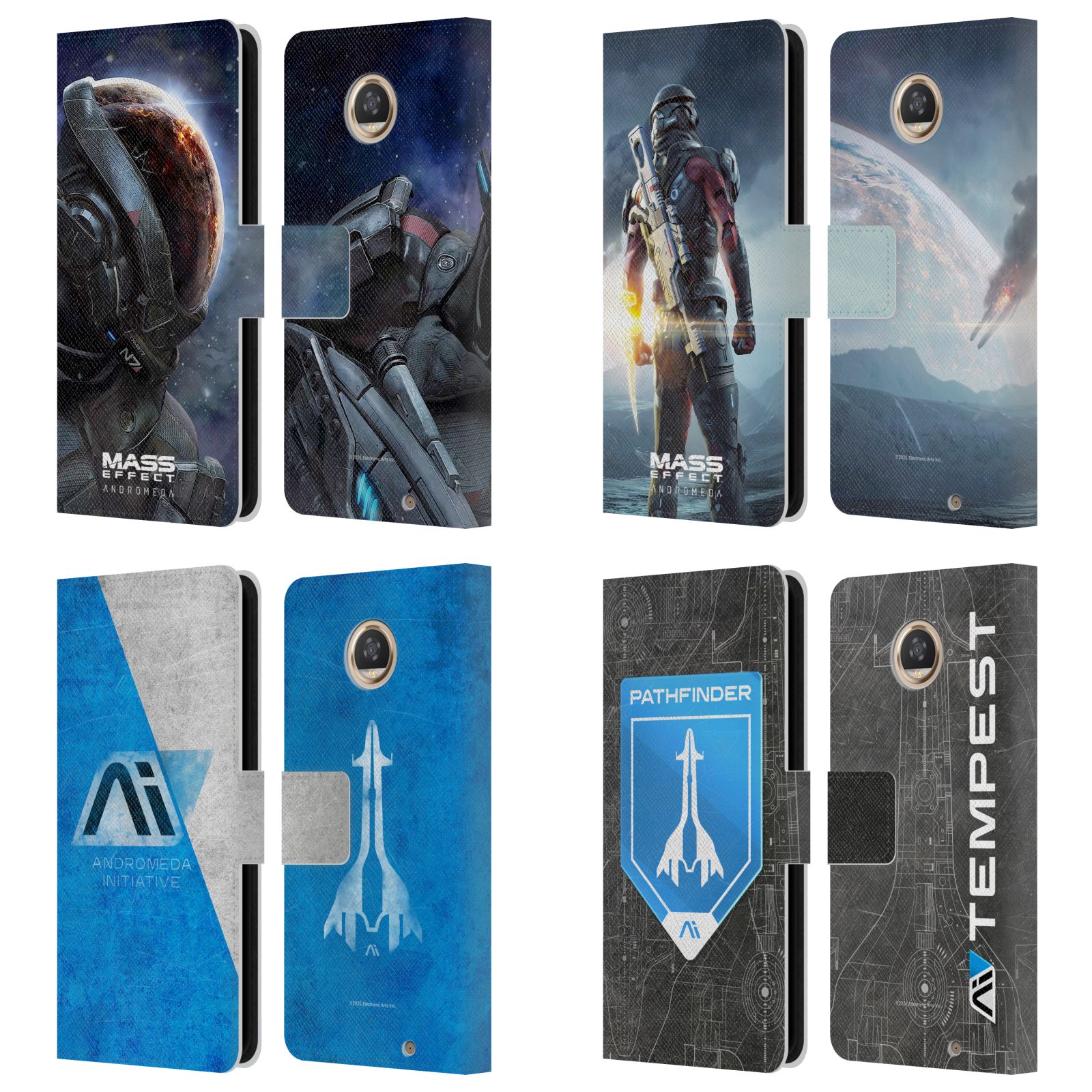 公式ライセンス EA Bioware Mass Effect アンドロメダ グラフィックス レザー手帳型ウォレットタイプケース Motorola 電話 スマホケース 全機種対応 グッズ