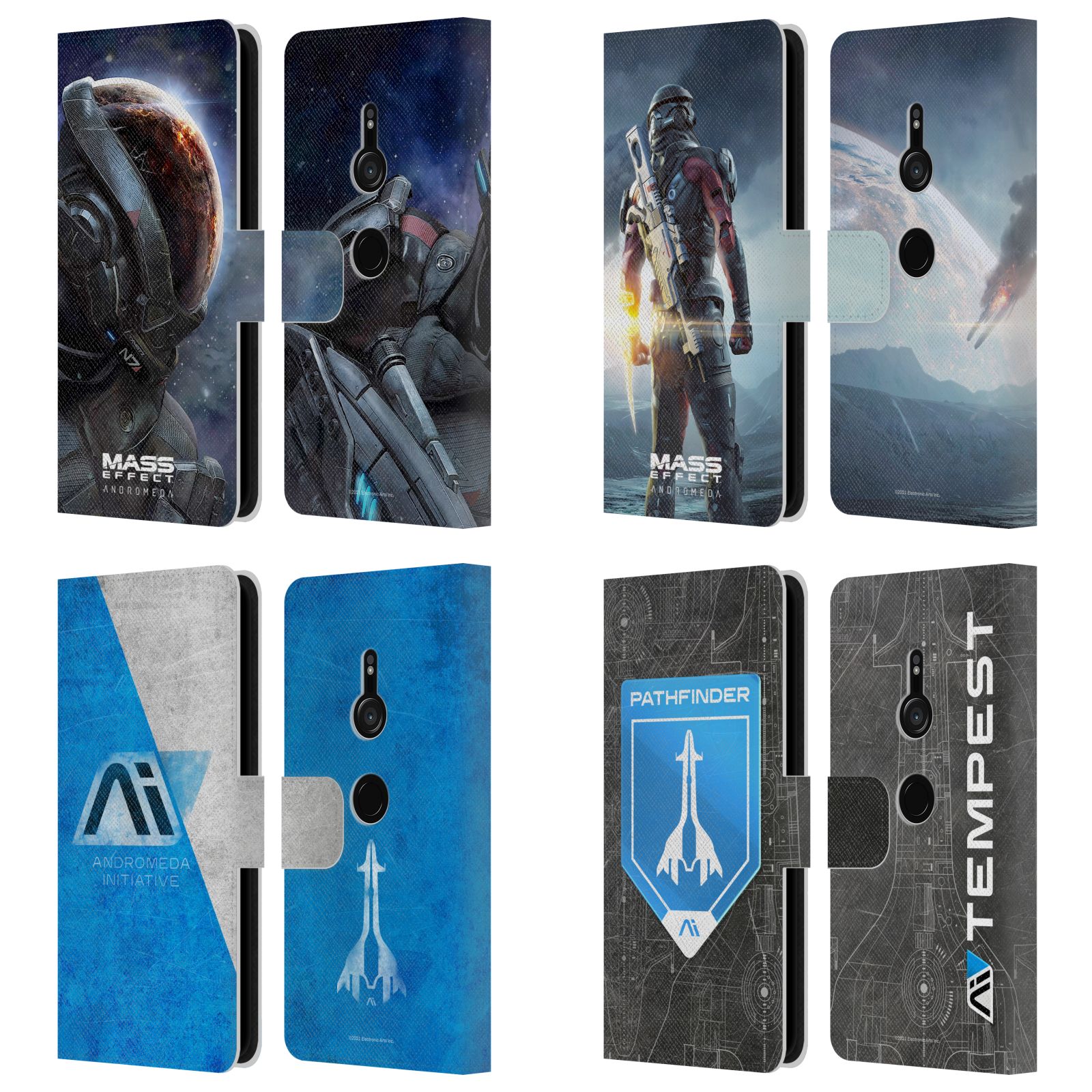 公式ライセンス EA Bioware Mass Effect アンドロメダ グラフィックス レザー手帳型ウォレットタイプケース Sony 電話 1 スマホケース 全機種対応 グッズ