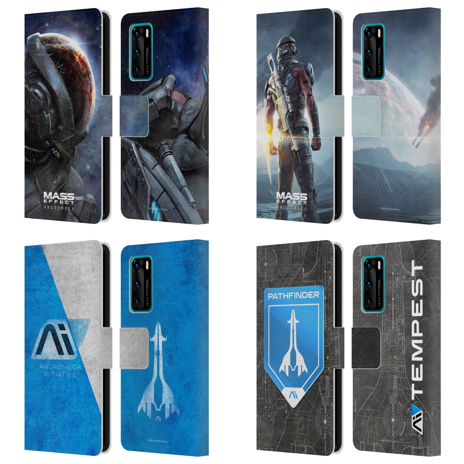 公式ライセンス EA Bioware Mass Effect アンドロメダ グラフィックス レザー手帳型ウォレットタイプケース Huawei 電話 4 スマホケース 全機種対応 グッズ