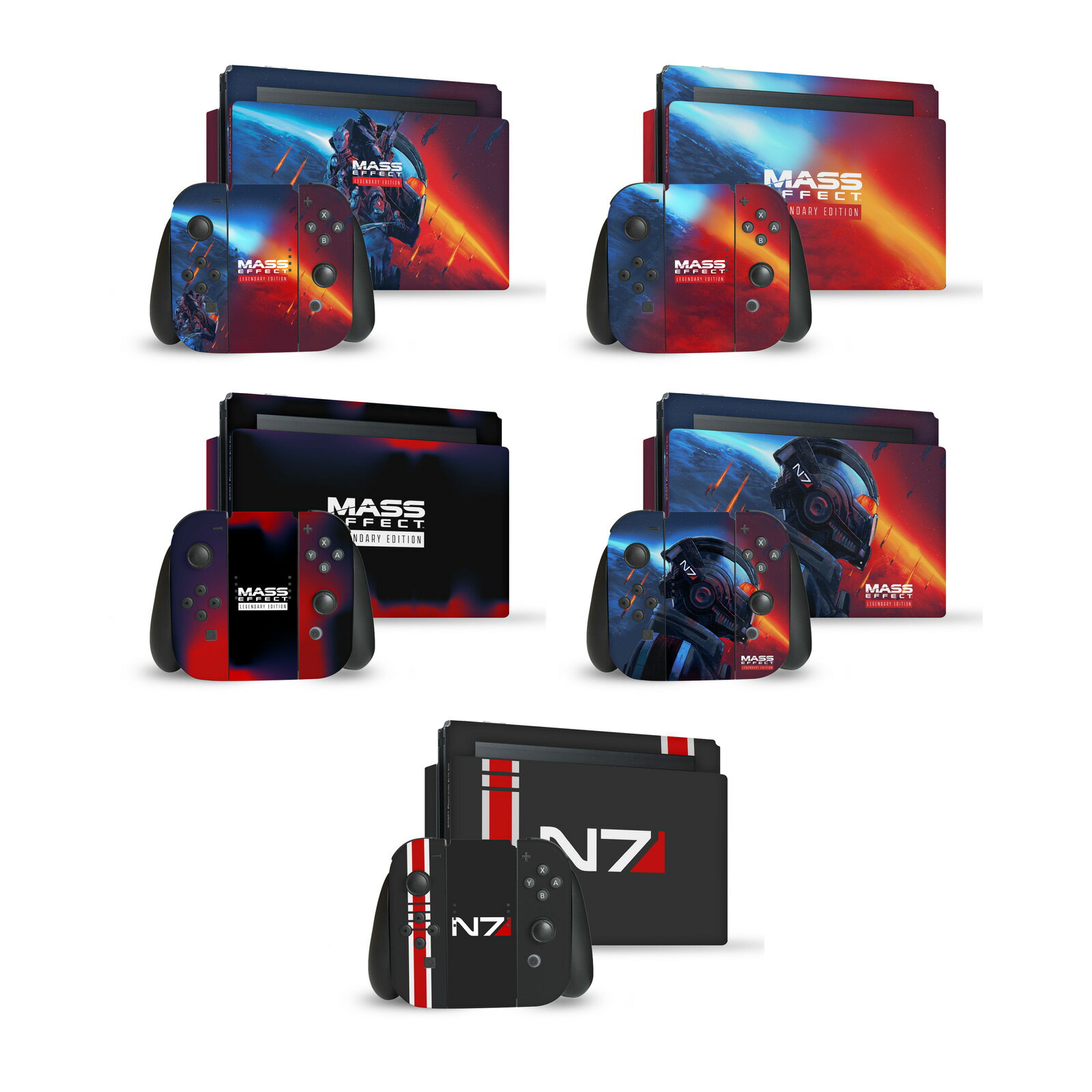 公式ライセンス EA Bioware Mass Effect レジェンダリー・グラフィックス マット加工　ビニールステッカー スキン　転写シール Nintendo Switch/Switch Lite スマホケース 全機種対応 グッズ ジョイコン