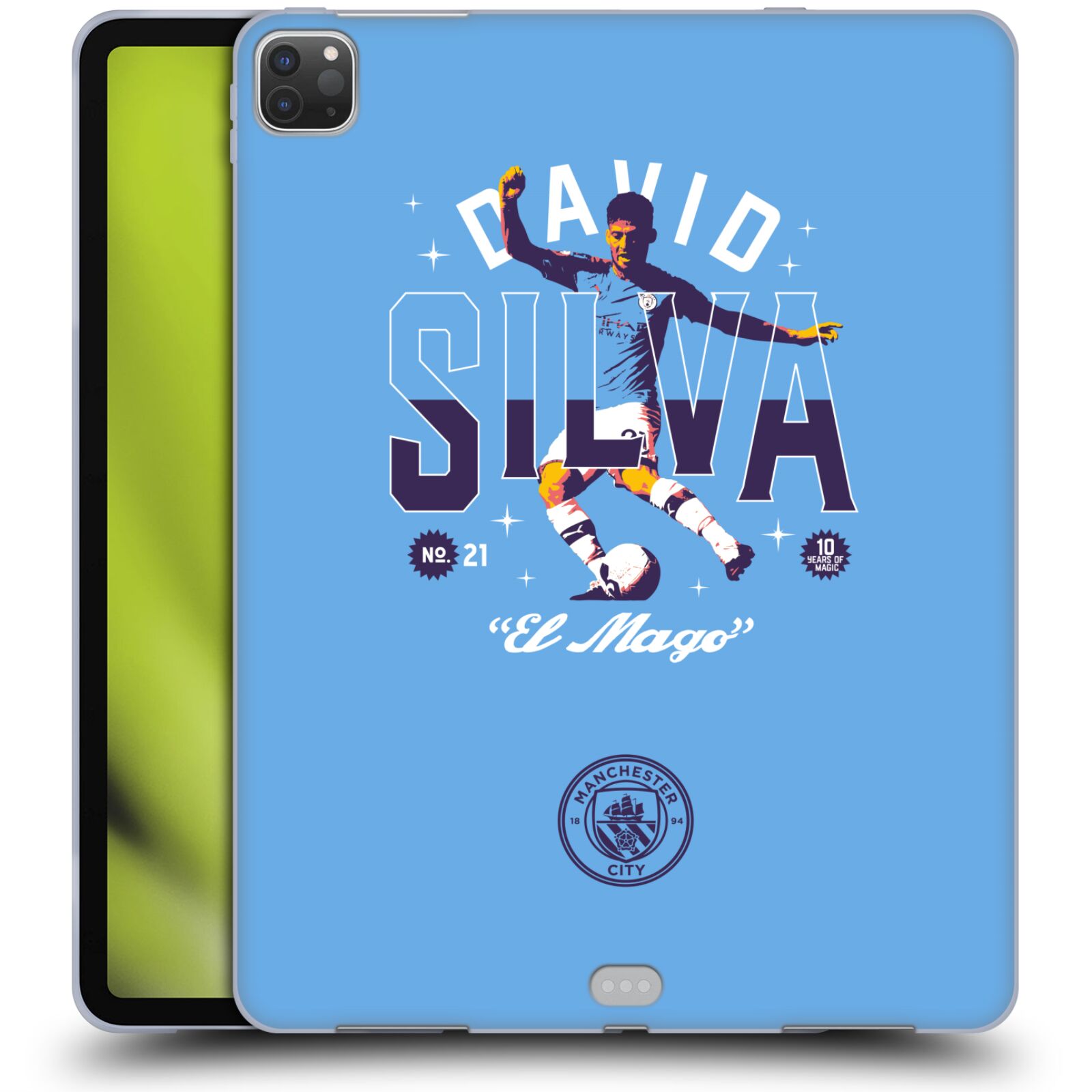 公式ライセンス Manchester City Man City FC David Silva 10 Years ソフトジェルケース Apple Kindle スマホケース