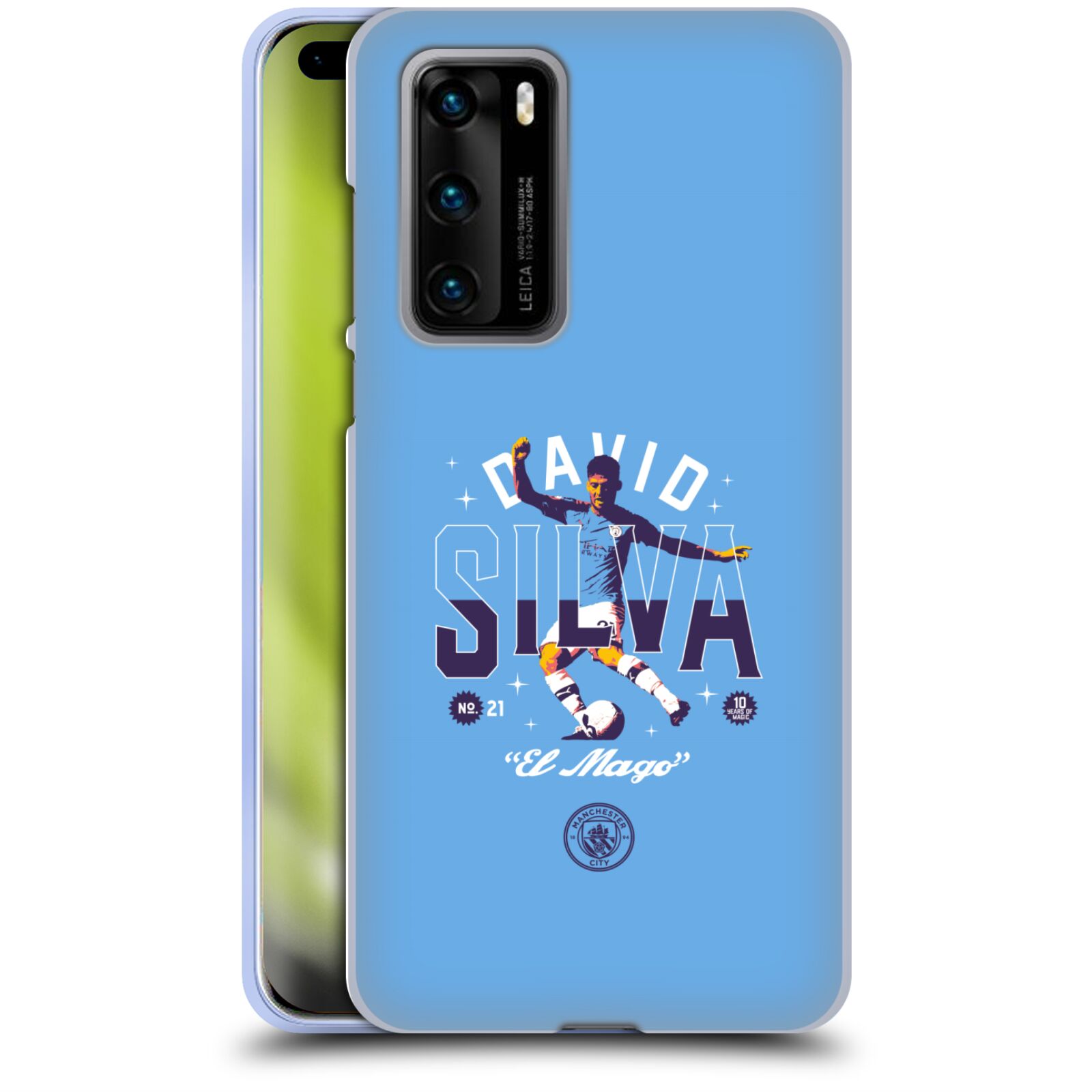 公式ライセンス Manchester City Man City FC David Silva 10 Years ソフトジェルケース Huawei 電話 4 スマホケース