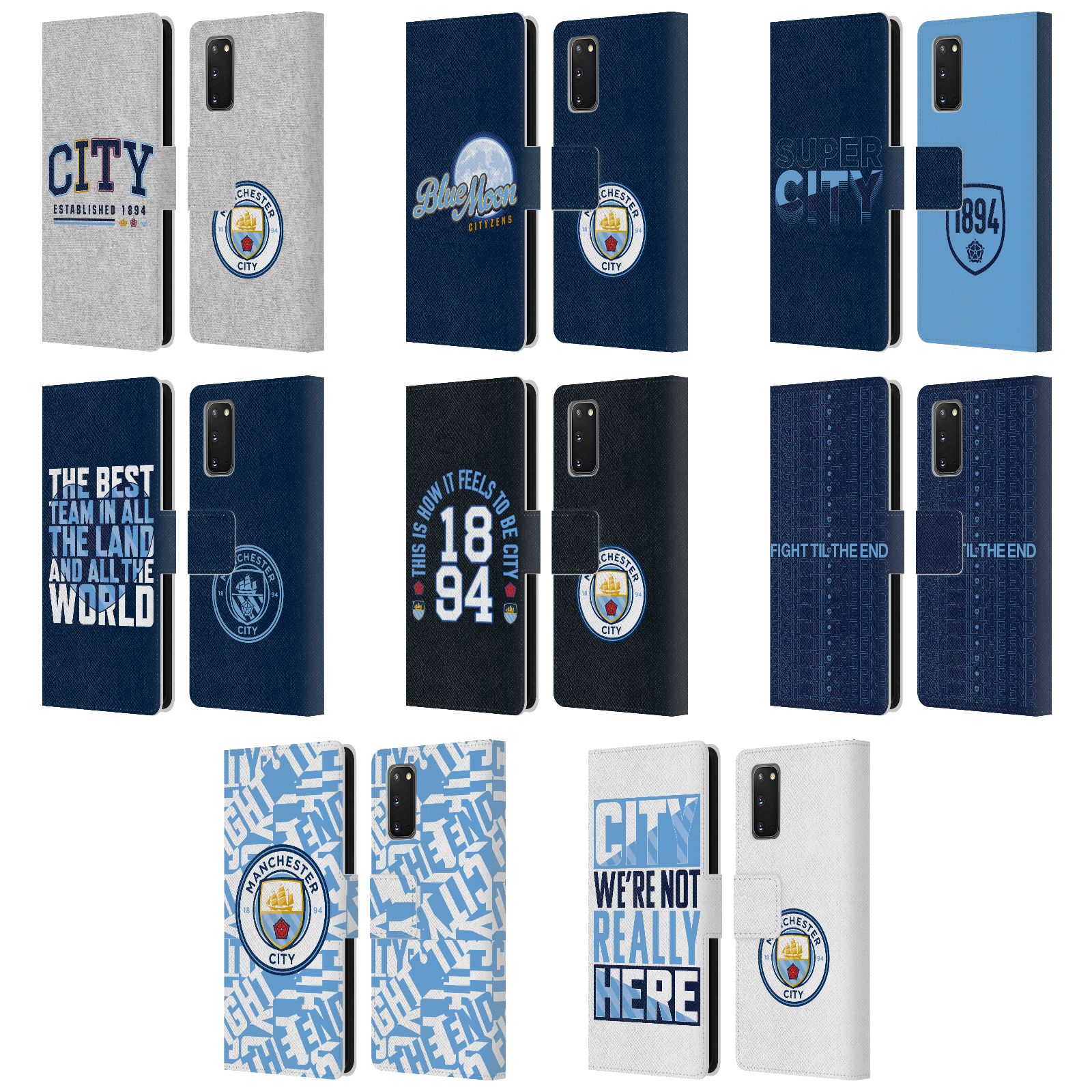 公式ライセンス Manchester City Man City FC グラフィック レザー手帳型ウォレットタイプケース Samsung 電話 1 マンチェスター・シティ マンチェスター シティ マンC UEFA サポーター サッカー グッズ