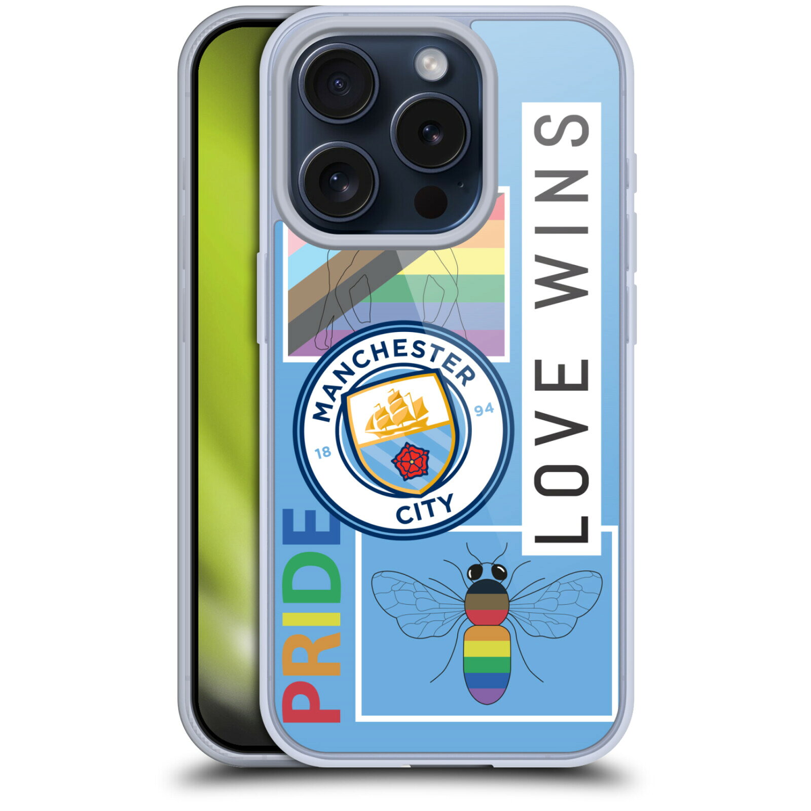 公式ライセンス Manchester City Man City FC プライド ソフトジェルケース Apple iPhone 電話 マンチェスター・シティ マンチェスター シティ マンC UEFA サポーター サッカー サッカー部 フットサル
