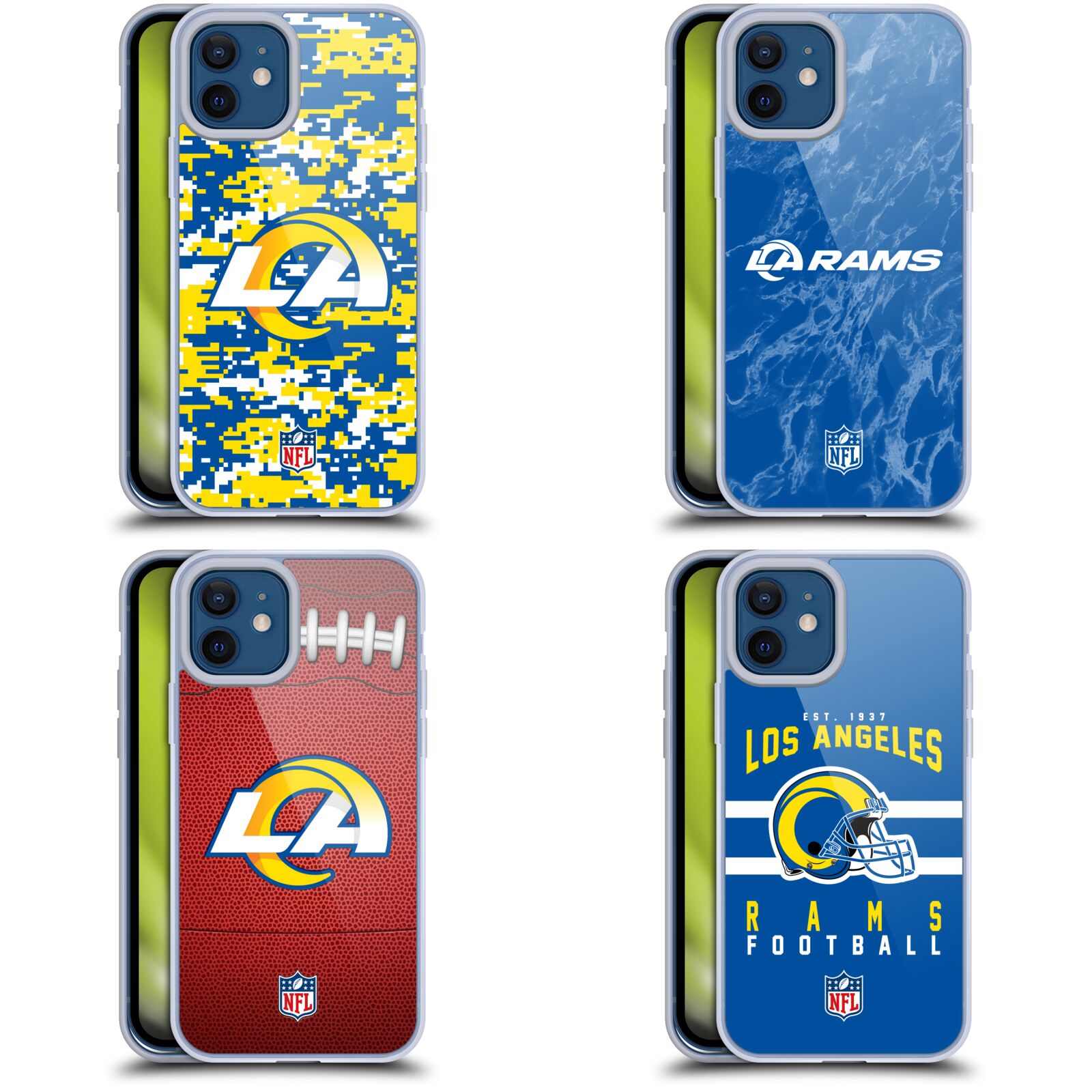 公式ライセンス NFL Los Angeles Rams Graphics ソフトジェルケース Apple iPhone 電話 スマホケース