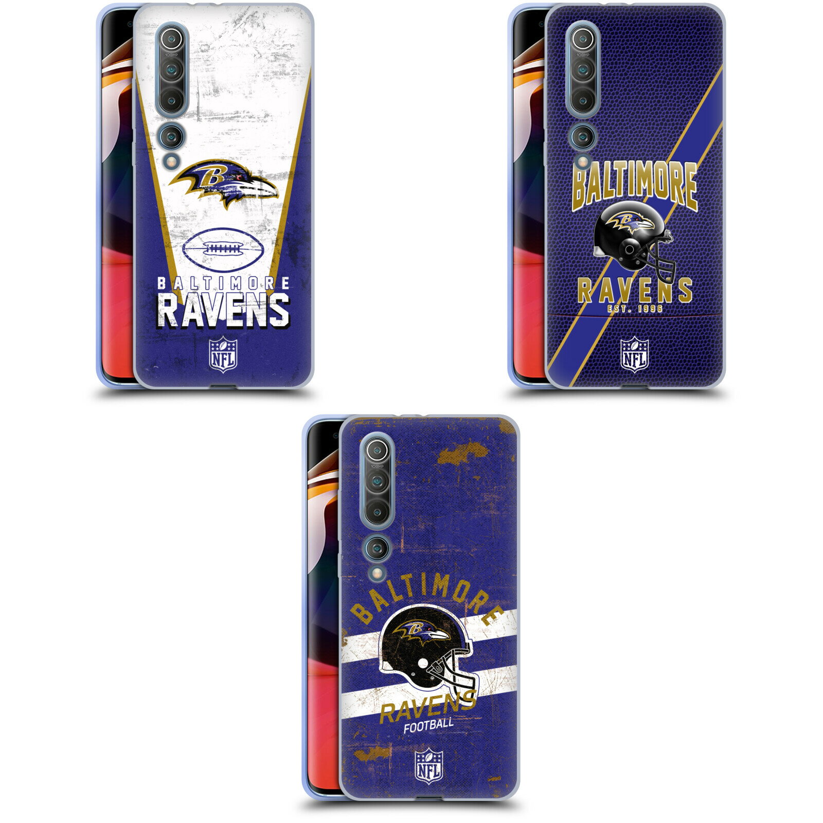 公式ライセンス NFL Baltimore Ravens Logo Art ソフトジェルケース Xiaomi 電話 スマホケース