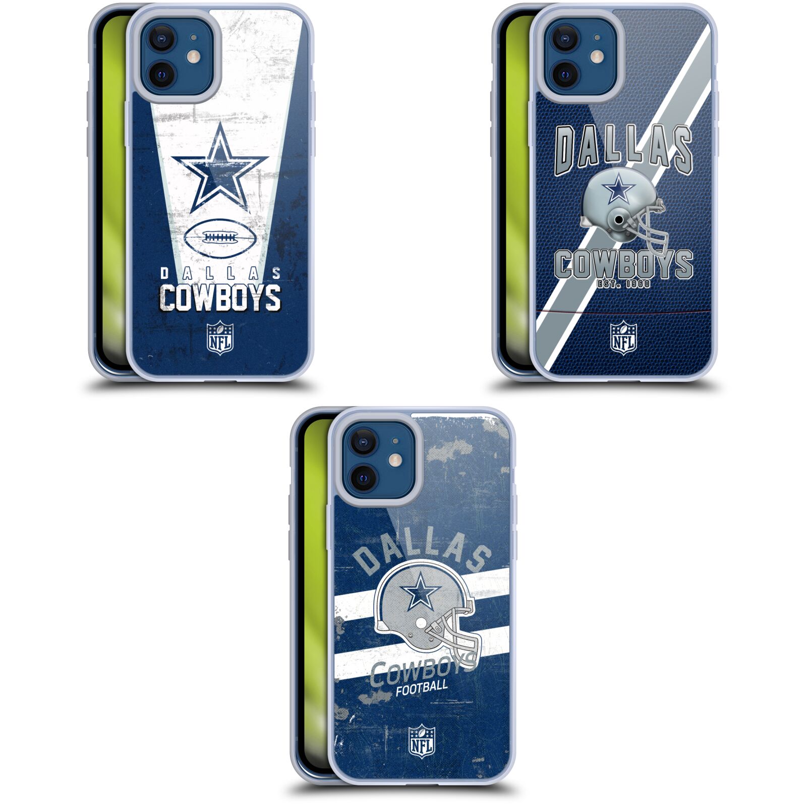 公式ライセンス NFL Dallas Cowboys Logo Art ソフトジェルケース Apple iPhone 電話 スマホケース 全機種対応 グッズ ワイヤレス充電 対応 Qiワイヤレス充電 Qi充電