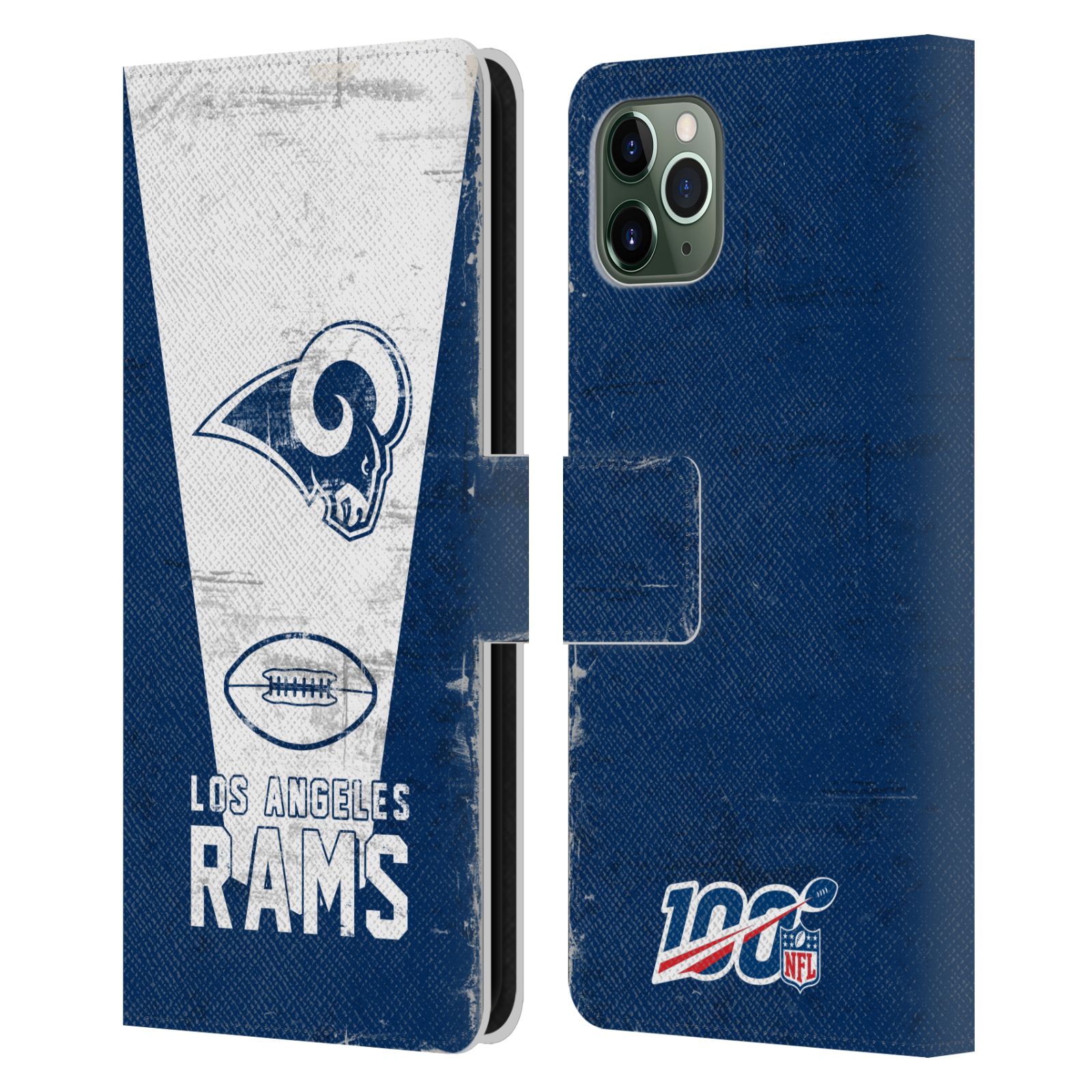 公式ライセンス NFL Los Angeles Rams Logo Art レザー手帳型ウォレットタイプケース Apple iPhone 電話 スマホケース