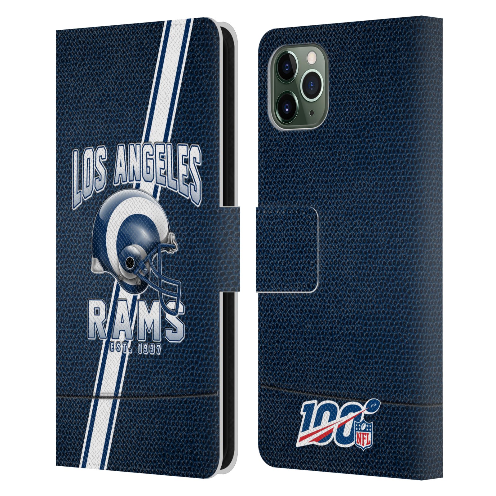 公式ライセンス NFL Los Angeles Rams Logo Art レザー手帳型ウォレットタイプケース Apple iPhone 電話 スマホケース