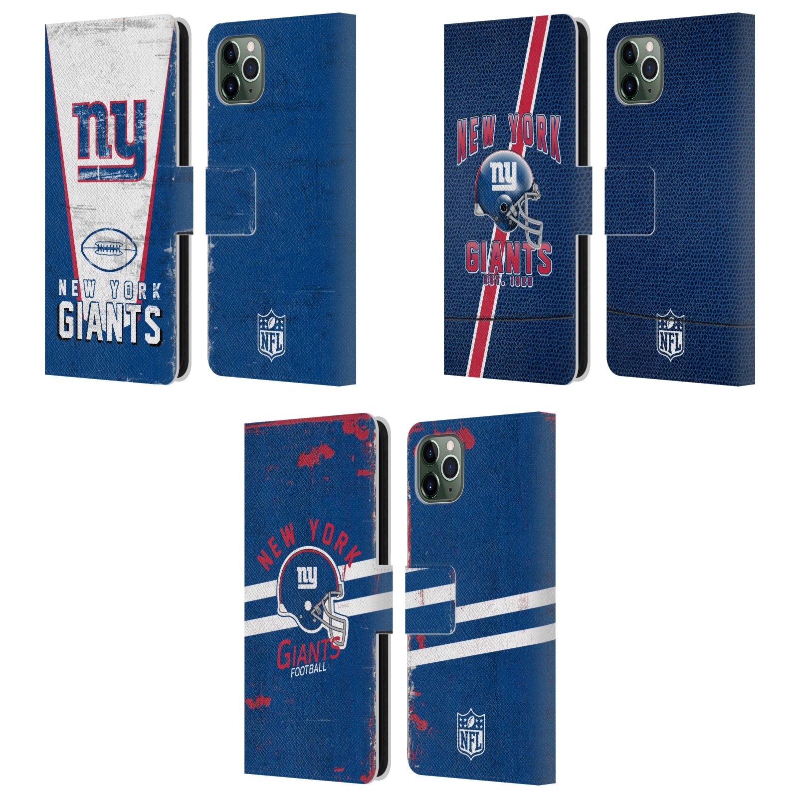 公式ライセンス NFL New York Giants Logo Art レザー手帳型ウォレットタイプケース Apple iPhone 電話 スマホケース 全機種対応 グッズ