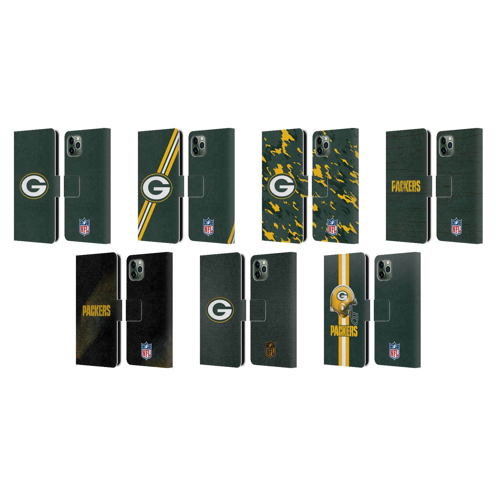 公式ライセンス NFL グリーンベイ・パッカーズ ロゴ レザー手帳型ウォレットタイプケース Apple iPhone 電話 スマホケース 全機種対応 グッズ