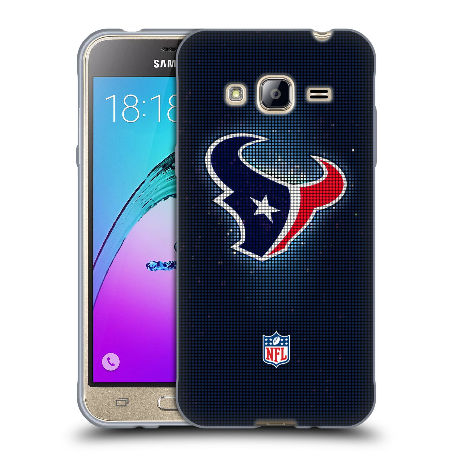 公式ライセンス NFL Houston Texans Artwork ソフトジェルケース Samsung 電話 3 スマホケース