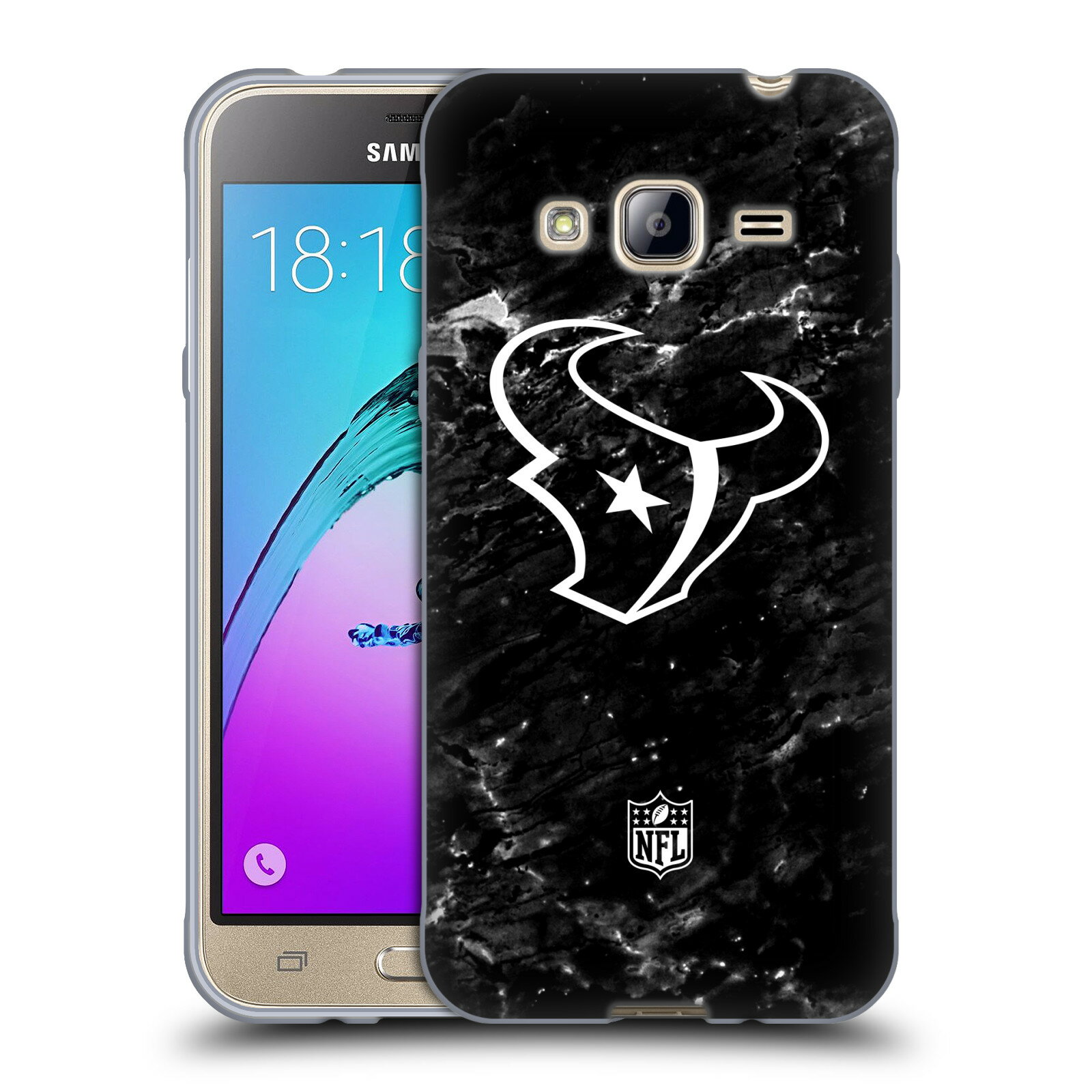 公式ライセンス NFL Houston Texans Artwork ソフトジェルケース Samsung 電話 3 スマホケース