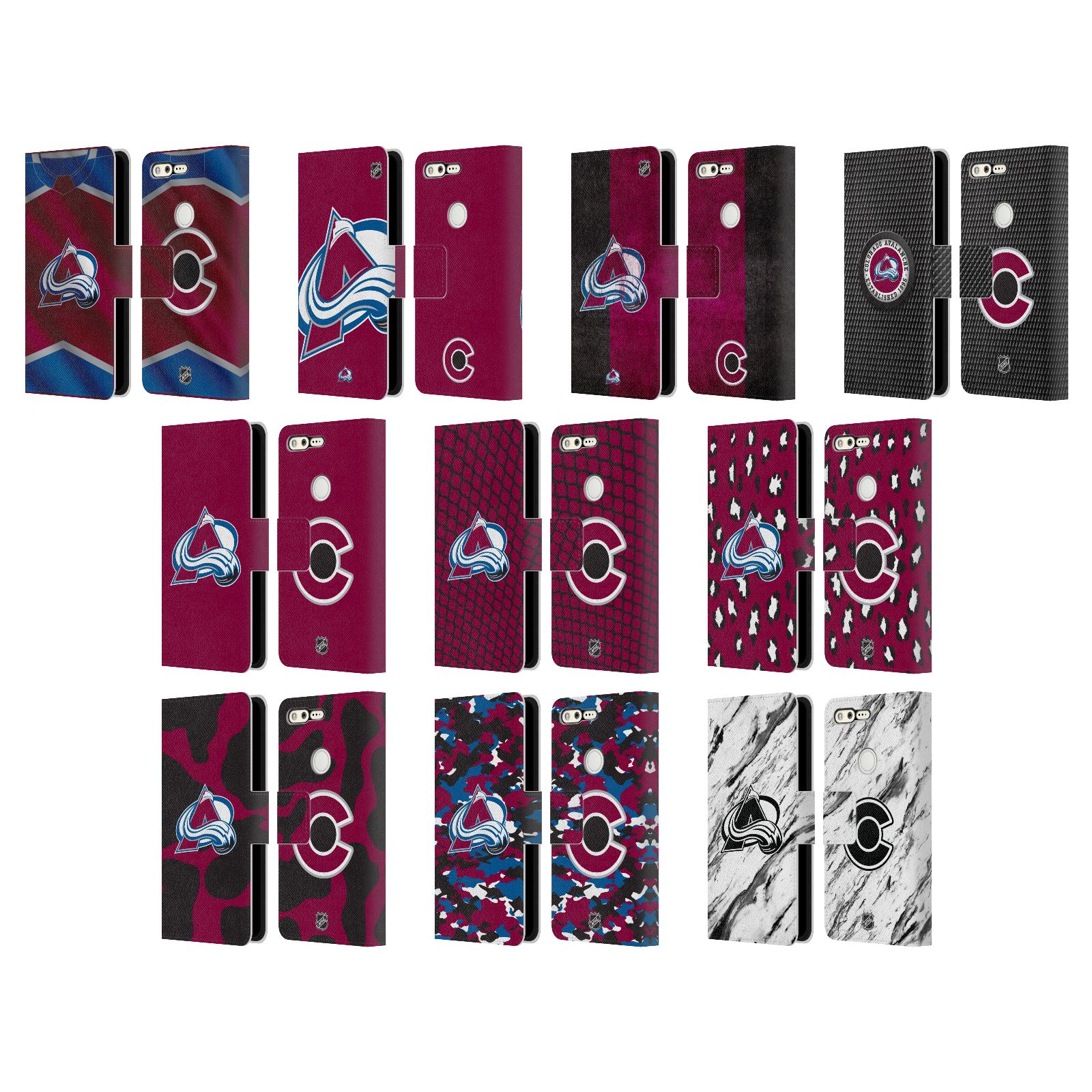 公式ライセンス NHL コロラド・アヴァランチ レザー手帳型ウォレットタイプケース Google 電話 スマホケース 全機種対応 グッズ